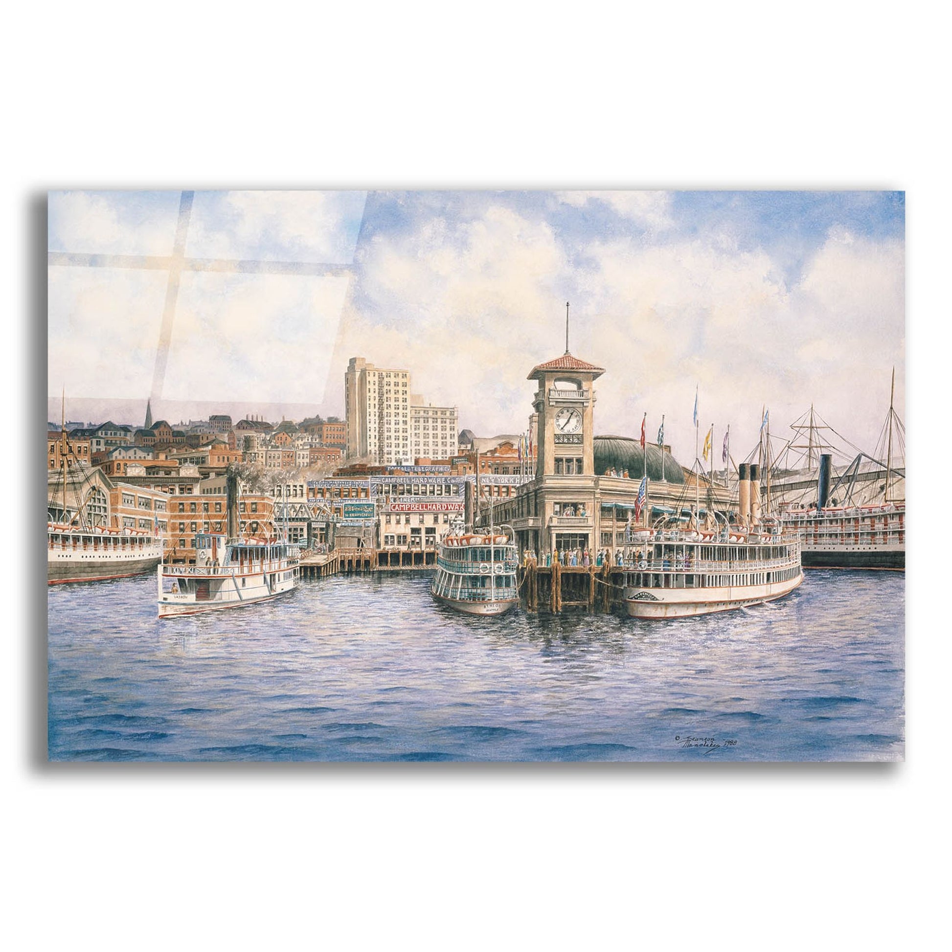 Epic Art 'Coleman Docks, Ca. 1911' by Stanton Manolakas, Acrylic Glass Wall Art,24x16