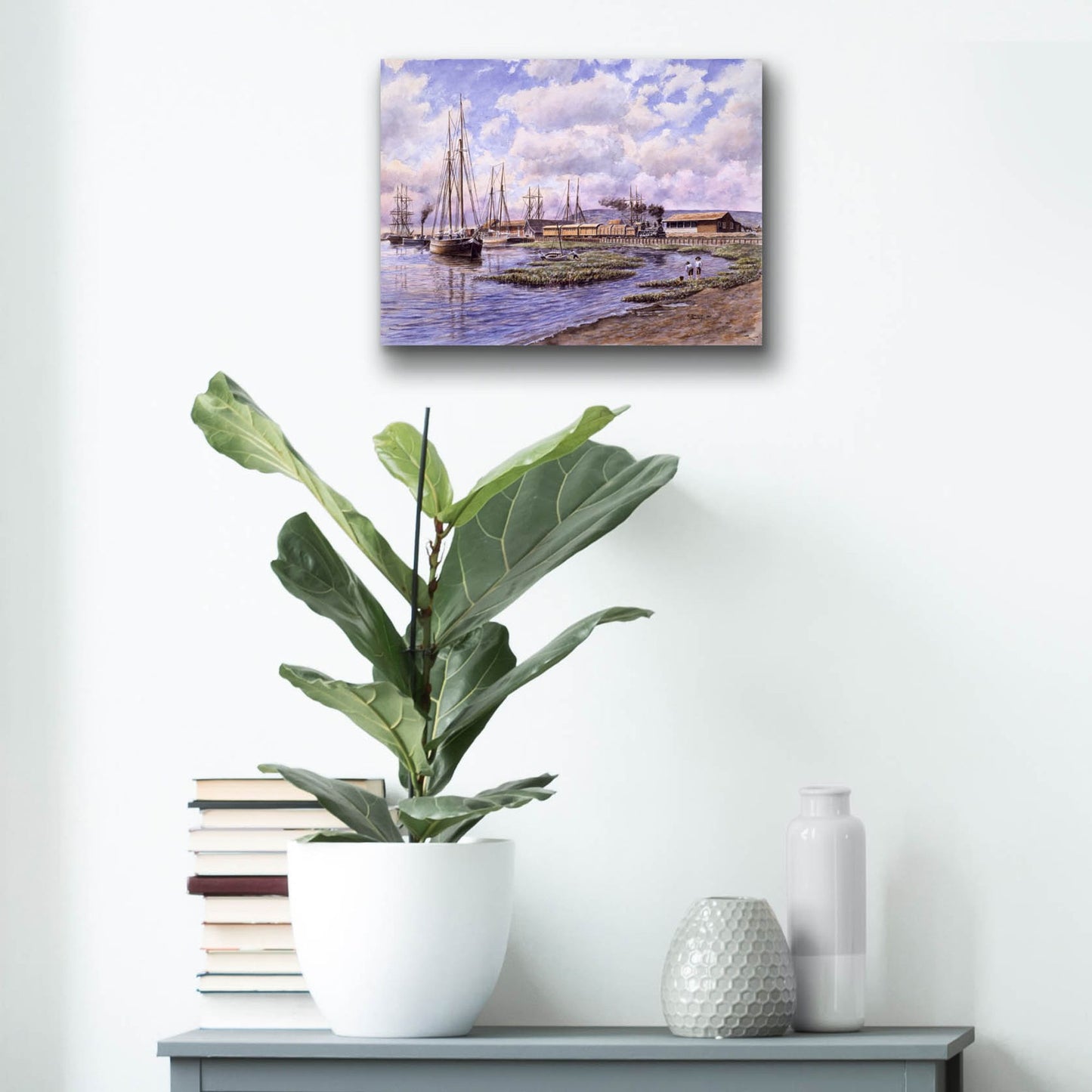 Epic Art 'Banning Wharf, Ca. 1880' by Stanton Manolakas, Acrylic Glass Wall Art,16x12