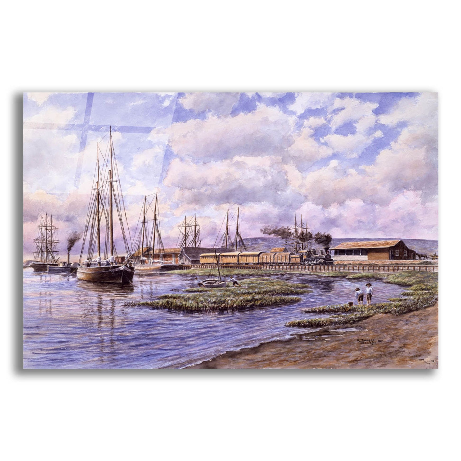 Epic Art 'Banning Wharf, Ca. 1880' by Stanton Manolakas, Acrylic Glass Wall Art,16x12