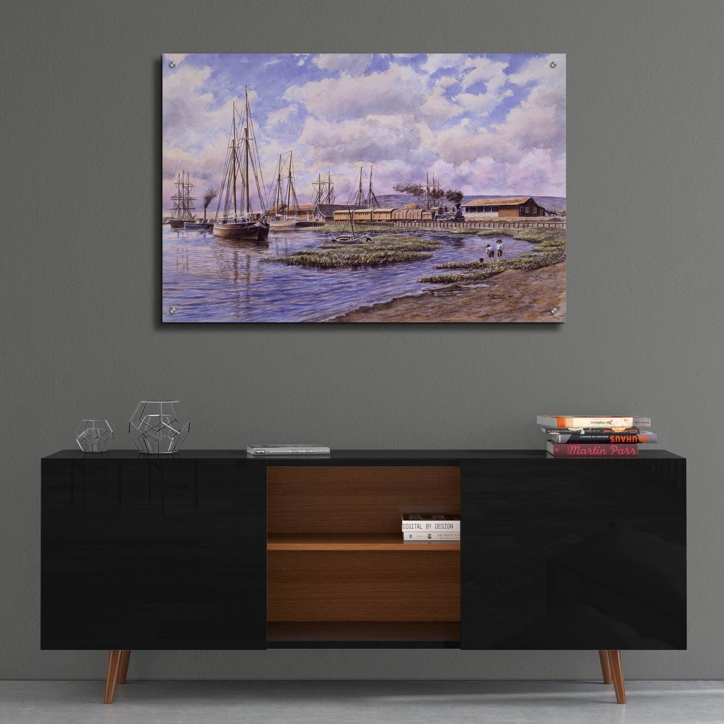 Epic Art 'Banning Wharf, Ca. 1880' by Stanton Manolakas, Acrylic Glass Wall Art,36x24