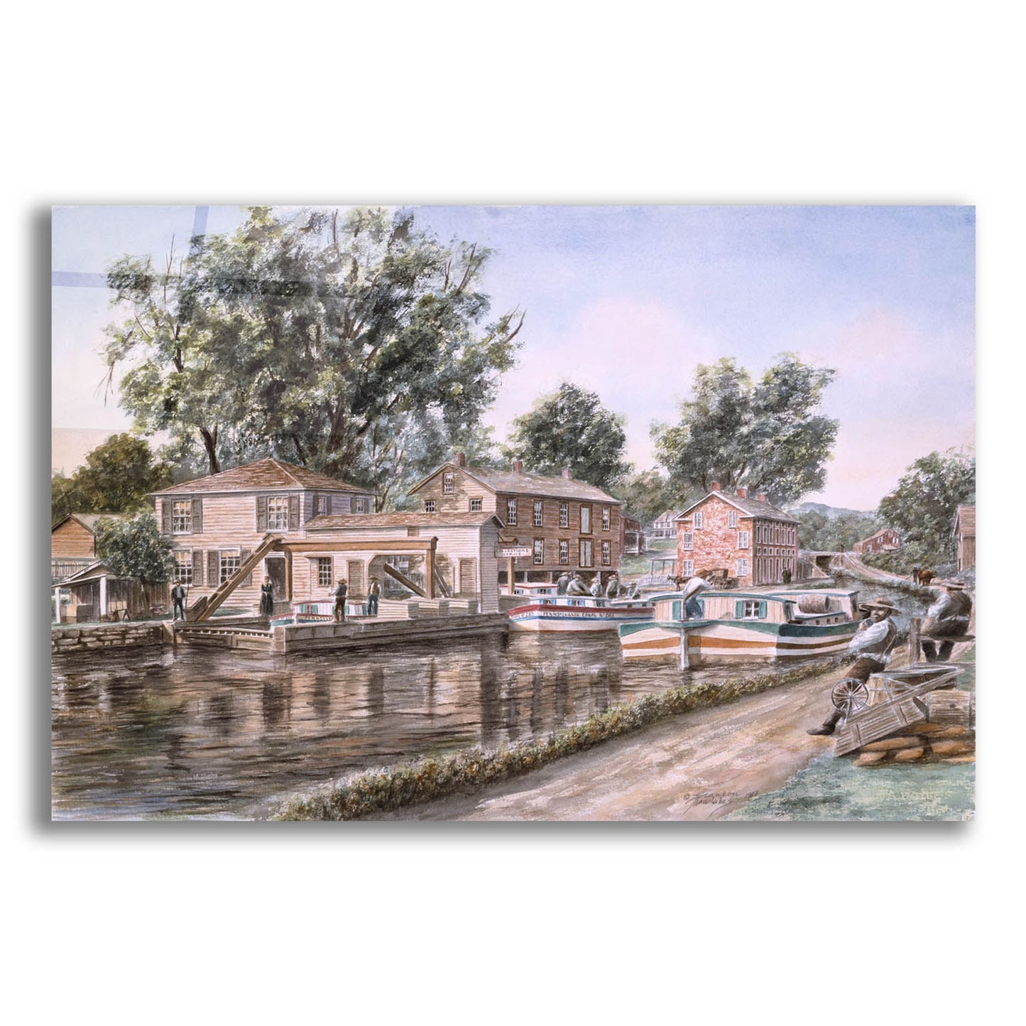 Epic Art 'Weigh Locks On Penn Canal' by Stanton Manolakas, Acrylic Glass Wall Art,16x12