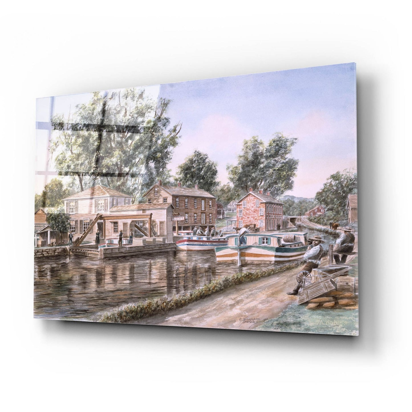 Epic Art 'Weigh Locks On Penn Canal' by Stanton Manolakas, Acrylic Glass Wall Art,24x16