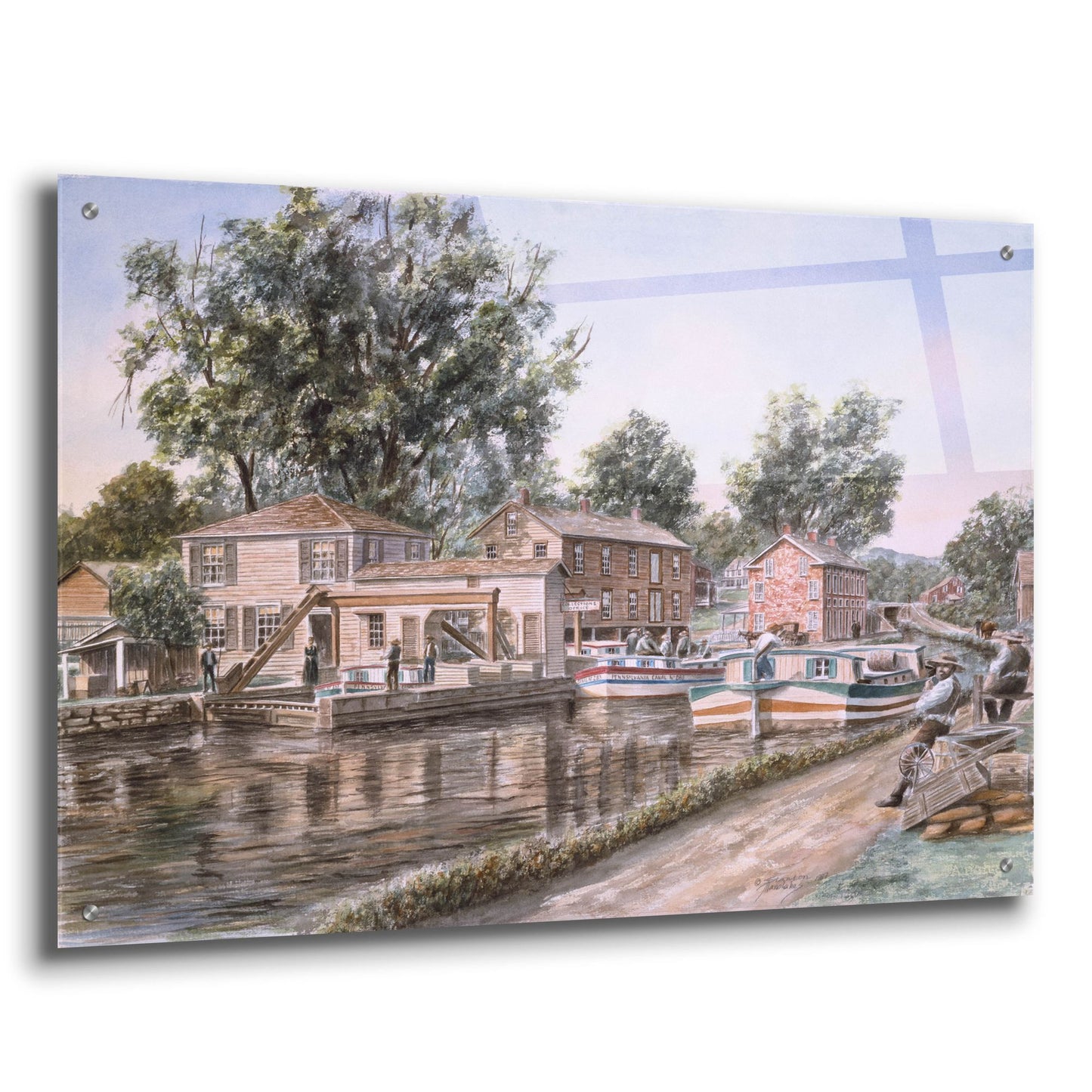 Epic Art 'Weigh Locks On Penn Canal' by Stanton Manolakas, Acrylic Glass Wall Art,36x24