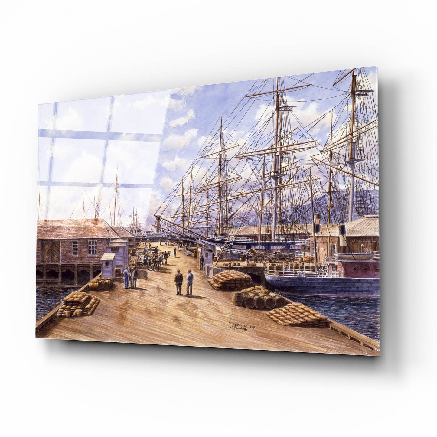 Epic Art 'Wellington Wharf, Well. N.2, Ca 1898' by Stanton Manolakas, Acrylic Glass Wall Art,16x12