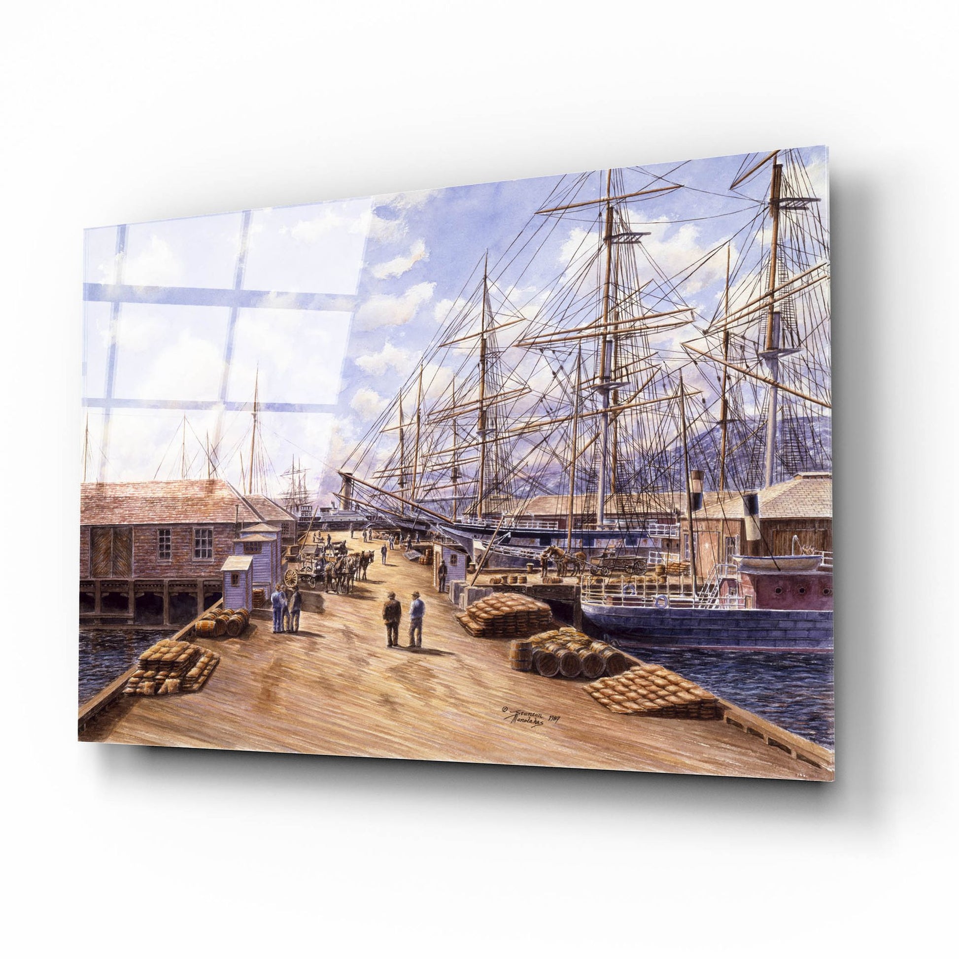 Epic Art 'Wellington Wharf, Well. N.2, Ca 1898' by Stanton Manolakas, Acrylic Glass Wall Art,16x12