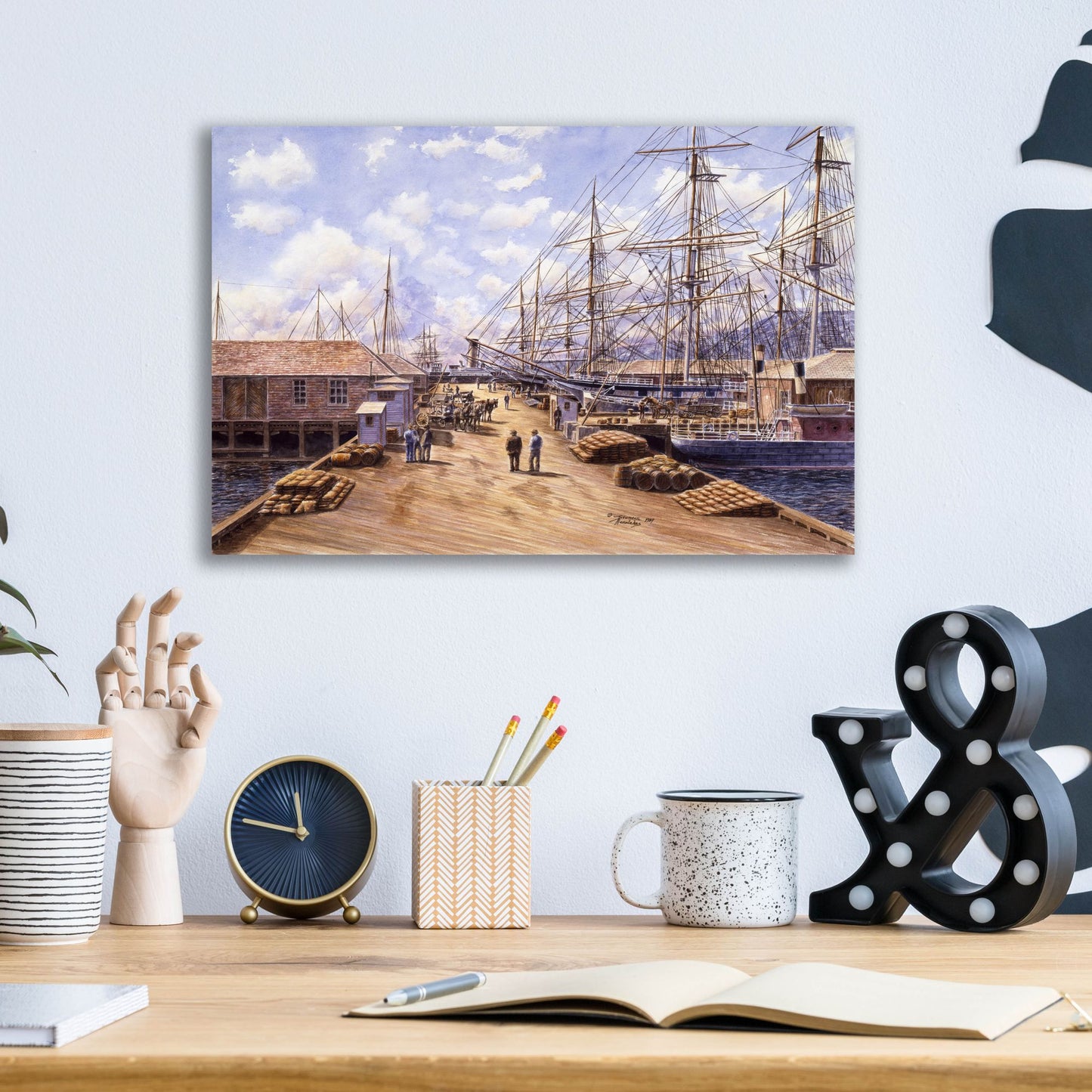 Epic Art 'Wellington Wharf, Well. N.2, Ca 1898' by Stanton Manolakas, Acrylic Glass Wall Art,16x12