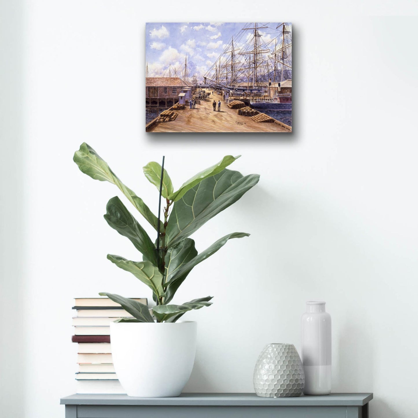Epic Art 'Wellington Wharf, Well. N.2, Ca 1898' by Stanton Manolakas, Acrylic Glass Wall Art,16x12