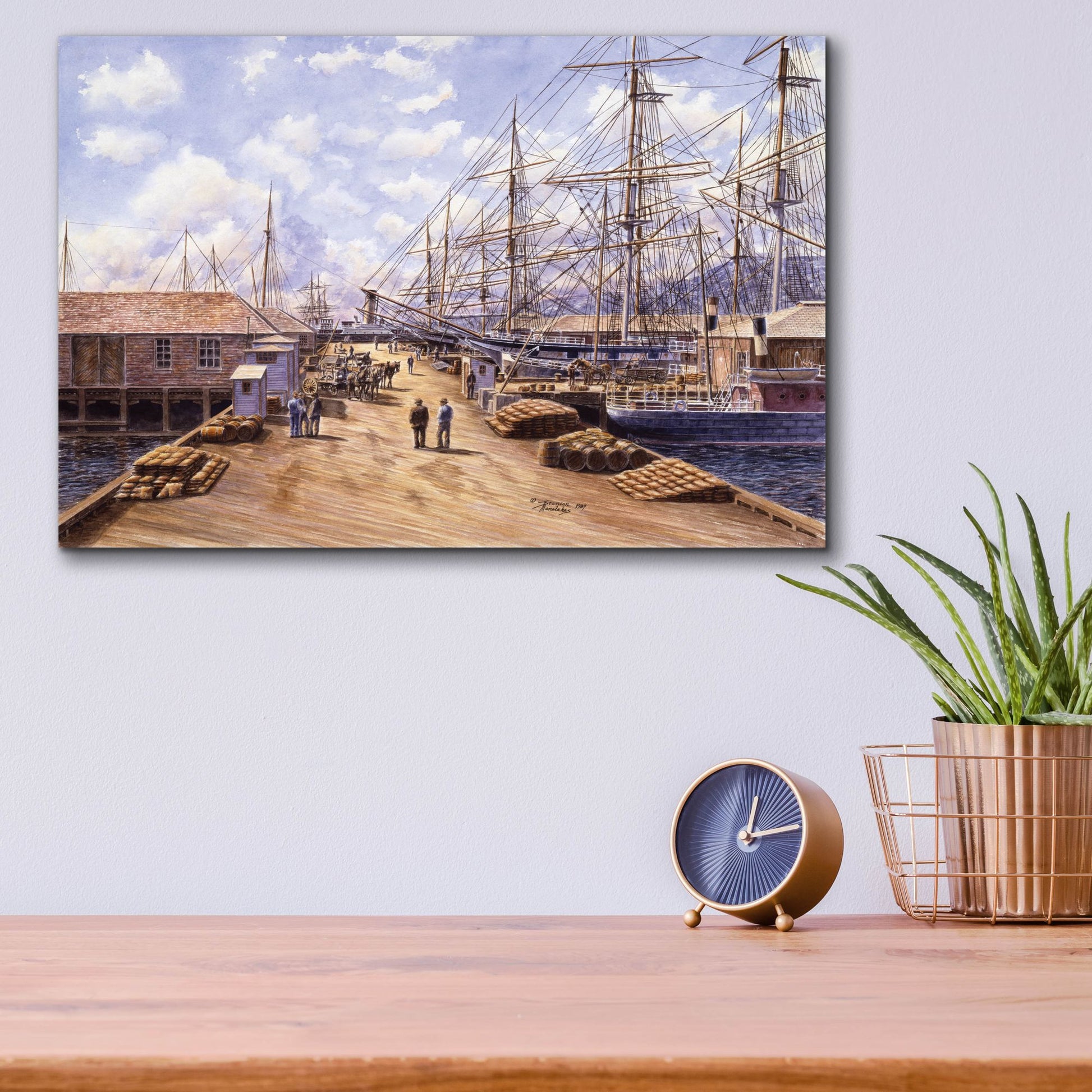 Epic Art 'Wellington Wharf, Well. N.2, Ca 1898' by Stanton Manolakas, Acrylic Glass Wall Art,16x12
