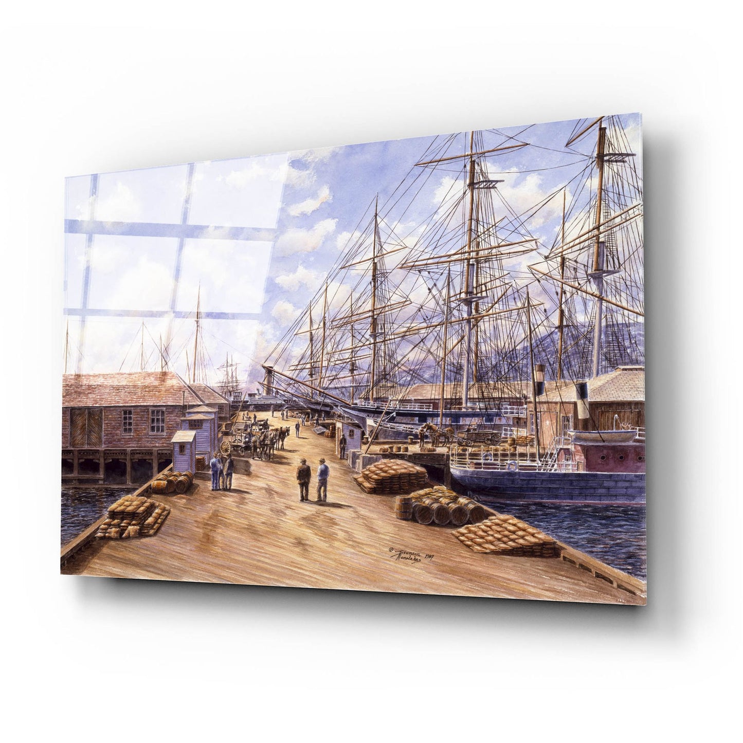 Epic Art 'Wellington Wharf, Well. N.2, Ca 1898' by Stanton Manolakas, Acrylic Glass Wall Art,24x16