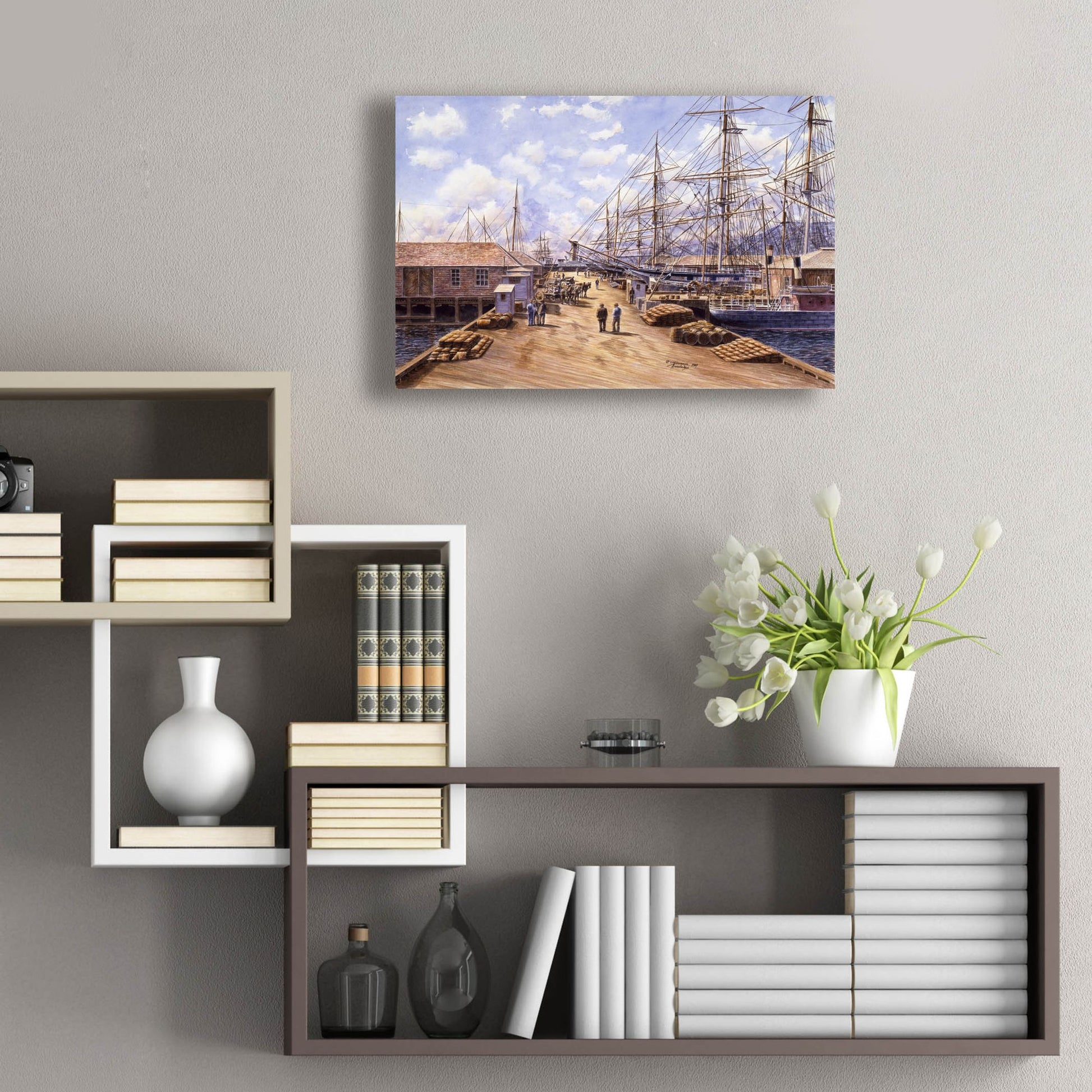 Epic Art 'Wellington Wharf, Well. N.2, Ca 1898' by Stanton Manolakas, Acrylic Glass Wall Art,24x16