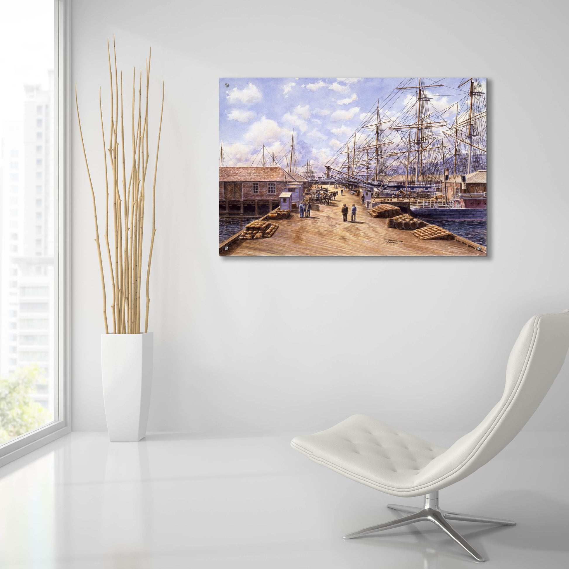 Epic Art 'Wellington Wharf, Well. N.2, Ca 1898' by Stanton Manolakas, Acrylic Glass Wall Art,36x24