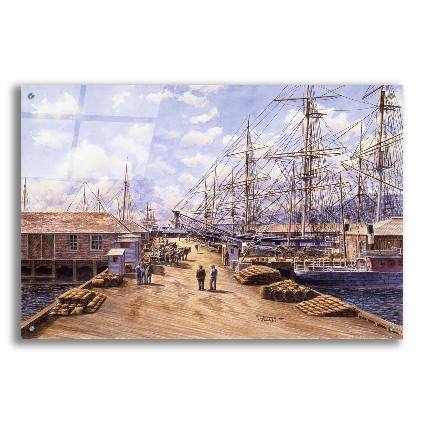 Epic Art 'Wellington Wharf, Well. N.2, Ca 1898' by Stanton Manolakas, Acrylic Glass Wall Art,36x24