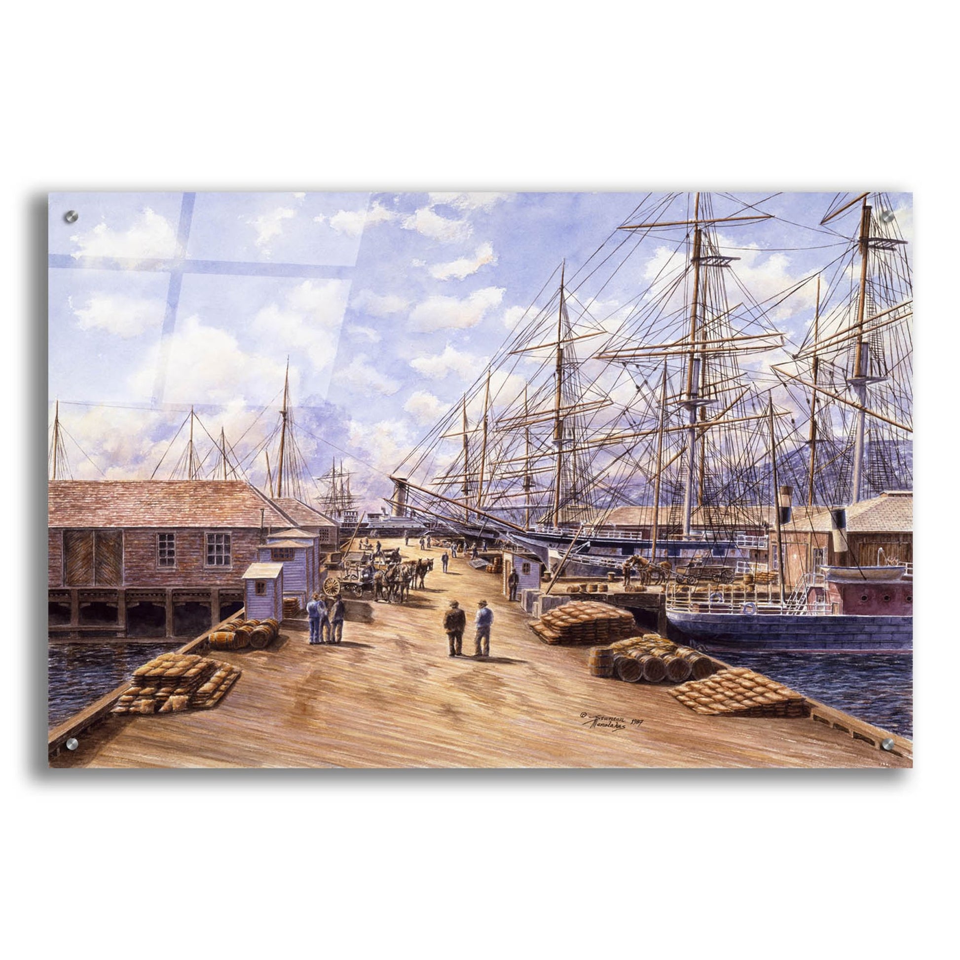 Epic Art 'Wellington Wharf, Well. N.2, Ca 1898' by Stanton Manolakas, Acrylic Glass Wall Art,36x24