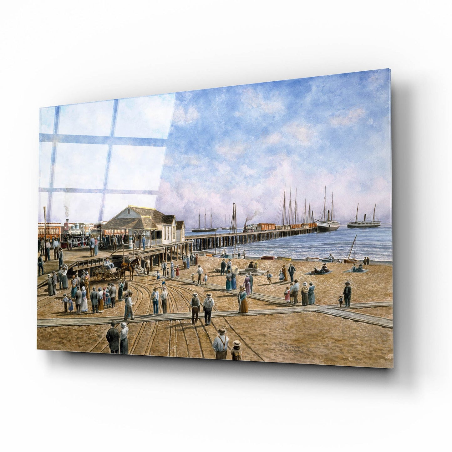 Epic Art 'Mcfadden Wharf, Ca., Ca 1900' by Stanton Manolakas, Acrylic Glass Wall Art,16x12