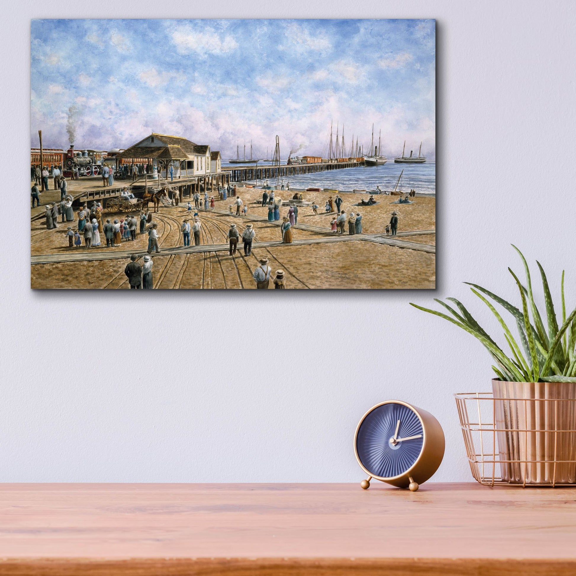 Epic Art 'Mcfadden Wharf, Ca., Ca 1900' by Stanton Manolakas, Acrylic Glass Wall Art,16x12