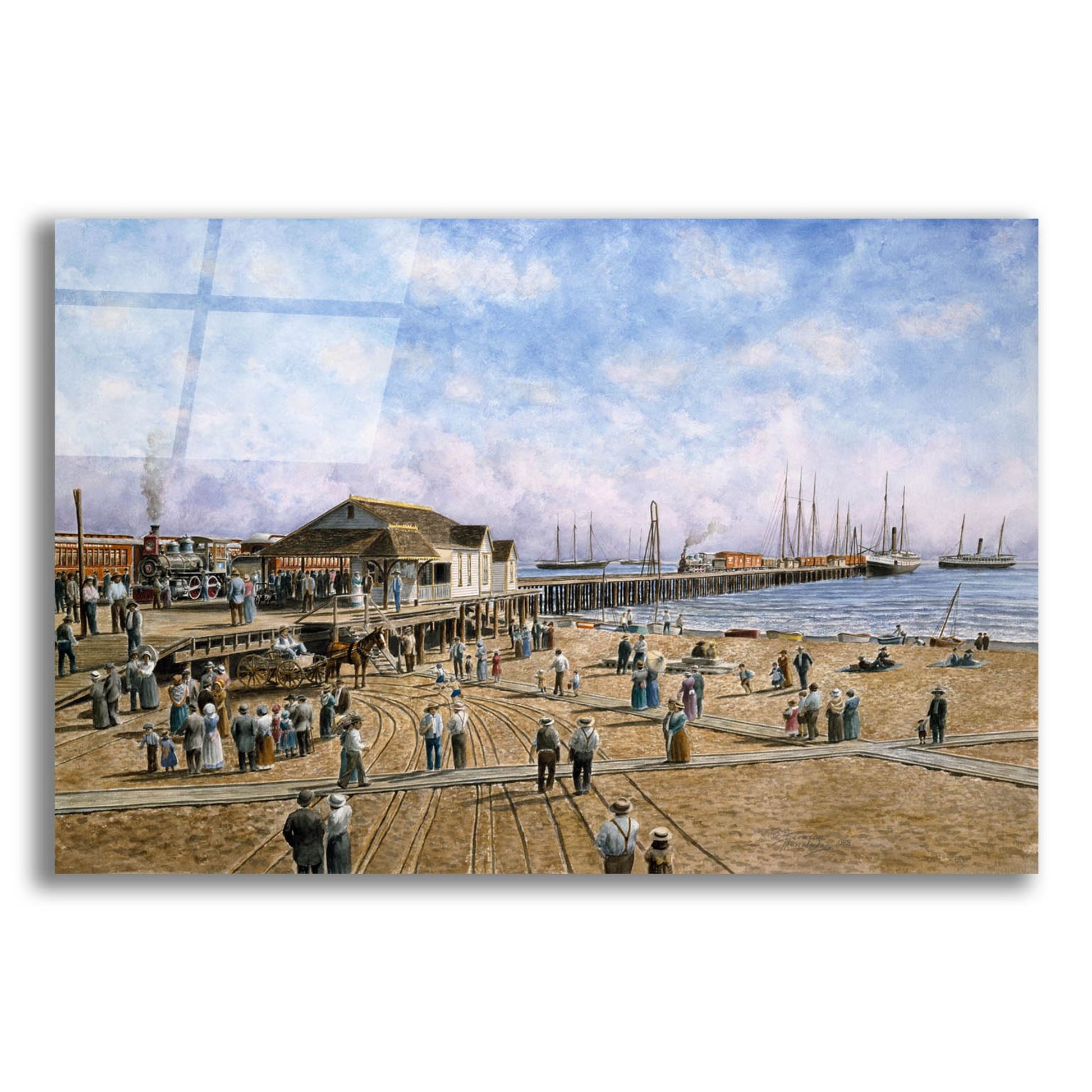 Epic Art 'Mcfadden Wharf, Ca., Ca 1900' by Stanton Manolakas, Acrylic Glass Wall Art,16x12