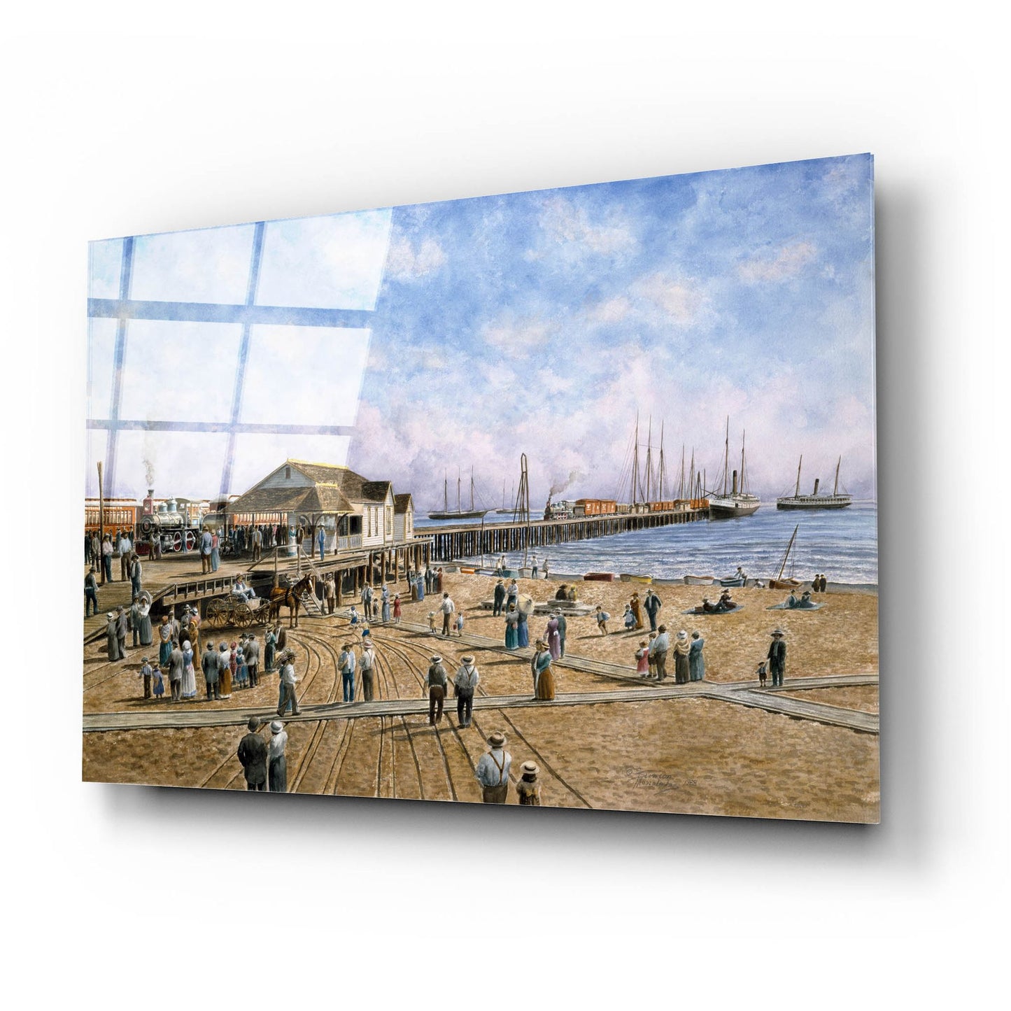 Epic Art 'Mcfadden Wharf, Ca., Ca 1900' by Stanton Manolakas, Acrylic Glass Wall Art,24x16