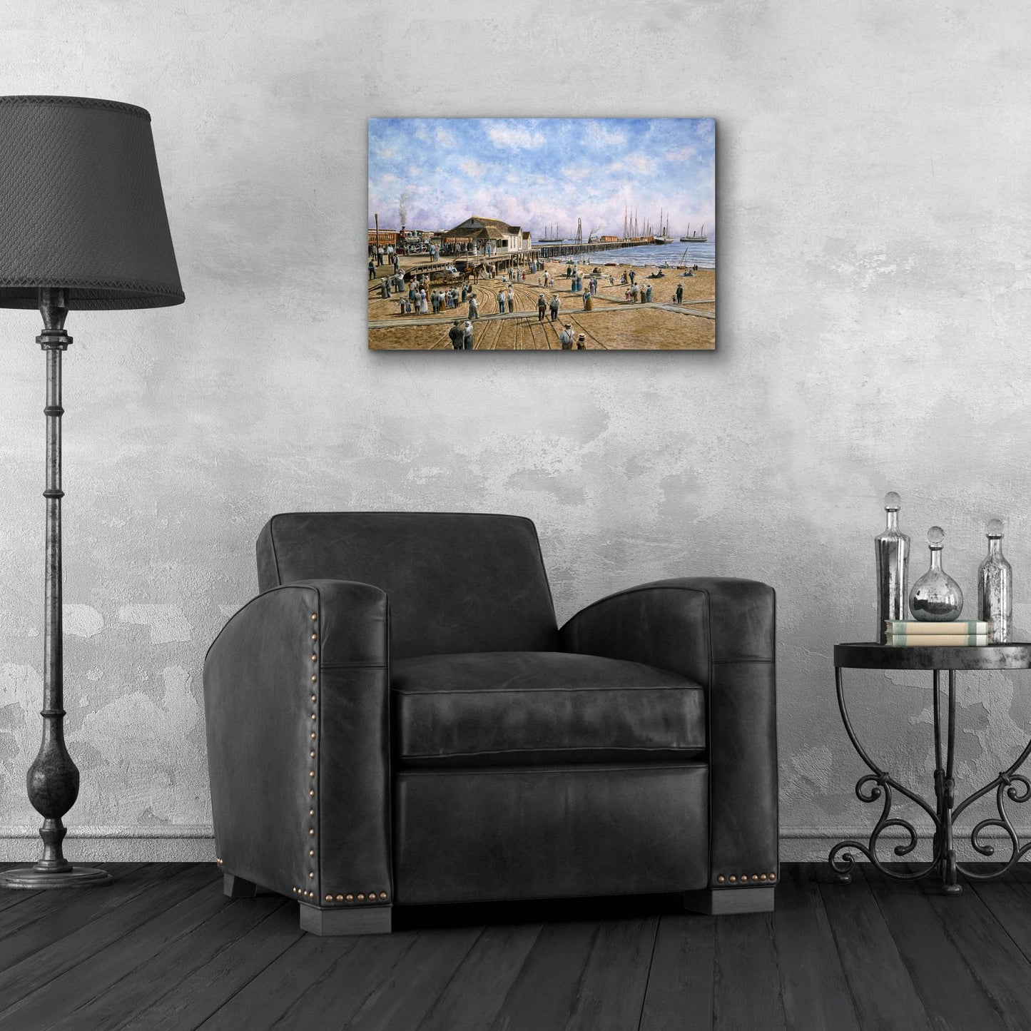 Epic Art 'Mcfadden Wharf, Ca., Ca 1900' by Stanton Manolakas, Acrylic Glass Wall Art,24x16