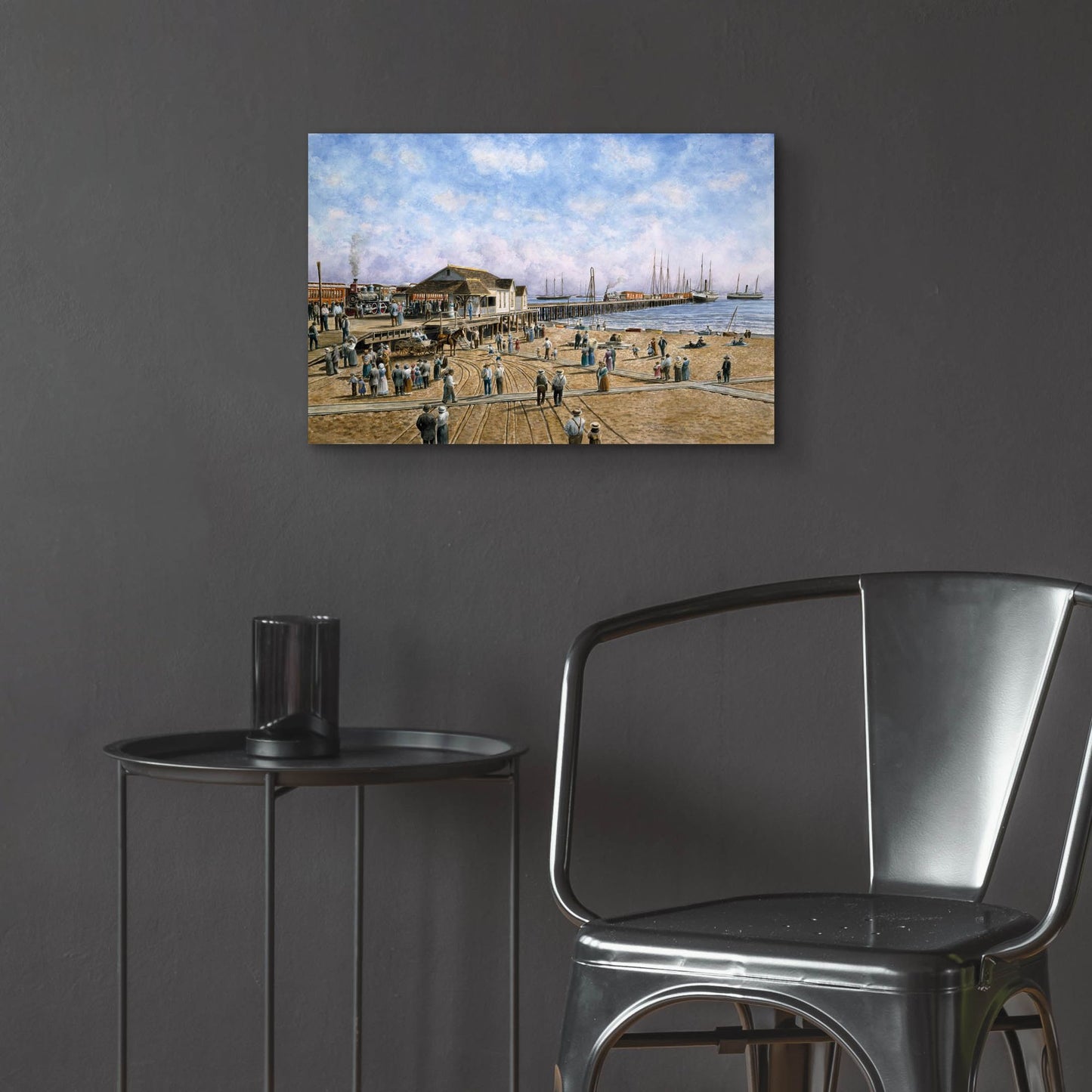 Epic Art 'Mcfadden Wharf, Ca., Ca 1900' by Stanton Manolakas, Acrylic Glass Wall Art,24x16