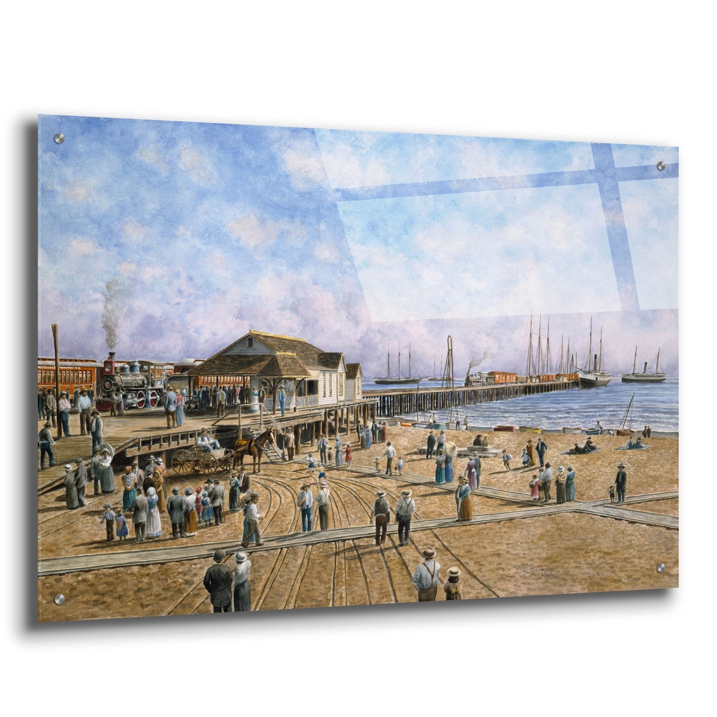 Epic Art 'Mcfadden Wharf, Ca., Ca 1900' by Stanton Manolakas, Acrylic Glass Wall Art,36x24