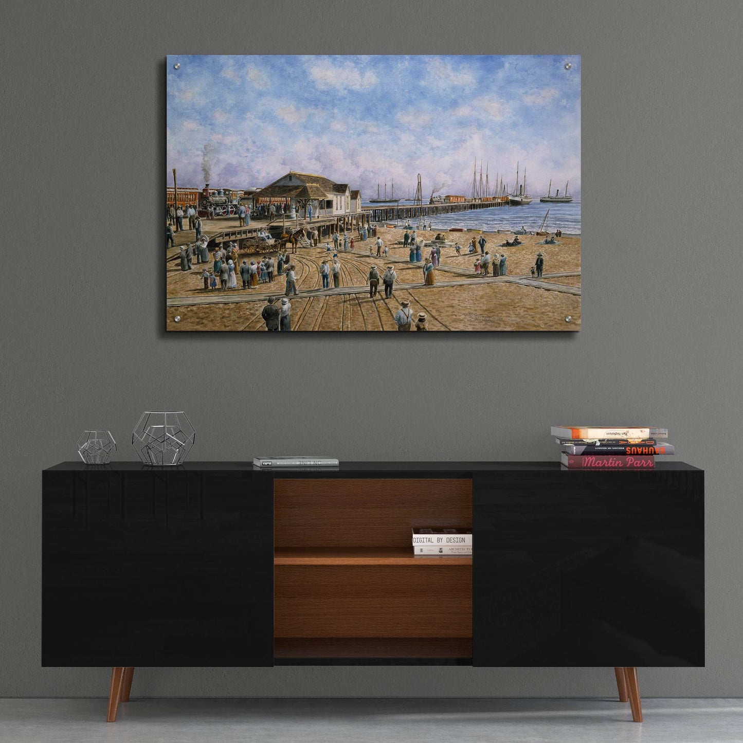 Epic Art 'Mcfadden Wharf, Ca., Ca 1900' by Stanton Manolakas, Acrylic Glass Wall Art,36x24