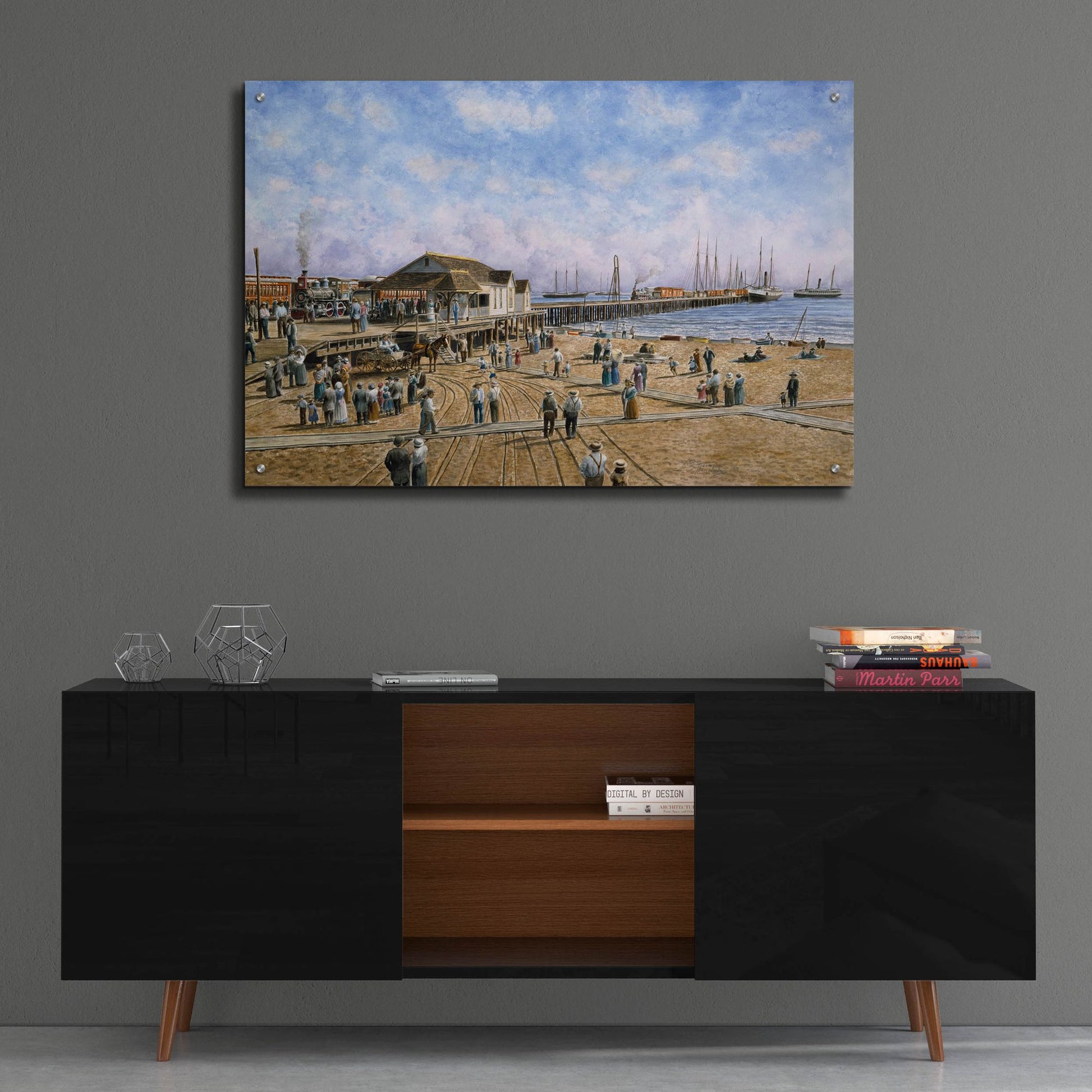 Epic Art 'Mcfadden Wharf, Ca., Ca 1900' by Stanton Manolakas, Acrylic Glass Wall Art,36x24