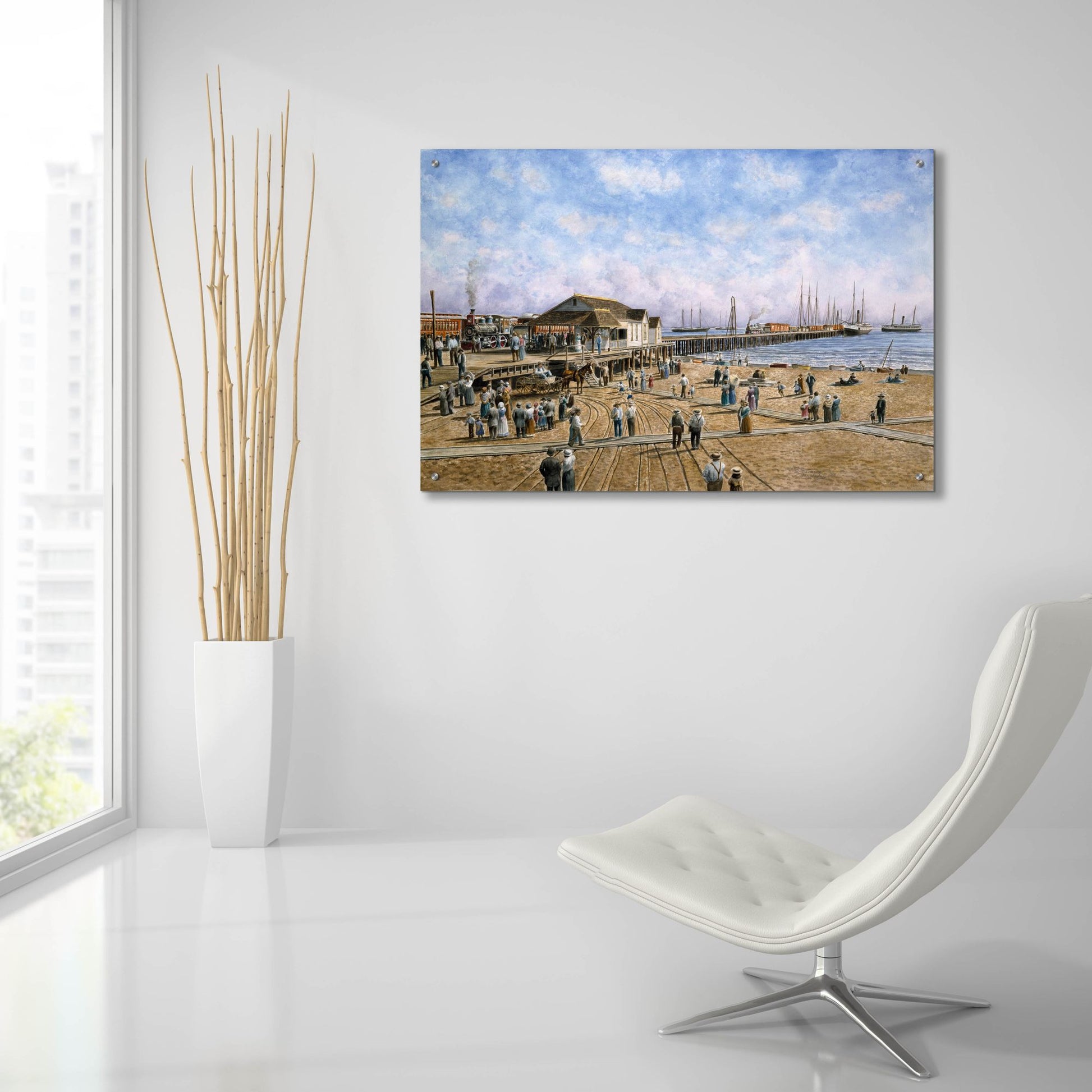 Epic Art 'Mcfadden Wharf, Ca., Ca 1900' by Stanton Manolakas, Acrylic Glass Wall Art,36x24