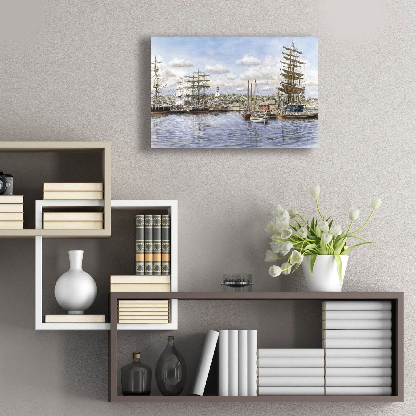 Epic Art 'Nantucket, Ca. 1865' by Stanton Manolakas, Acrylic Glass Wall Art,24x16