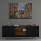 Epic Art 'Dinner Hour, San Francisco, Ellis & Market St.' by Stanton Manolakas, Acrylic Glass Wall Art,36x24