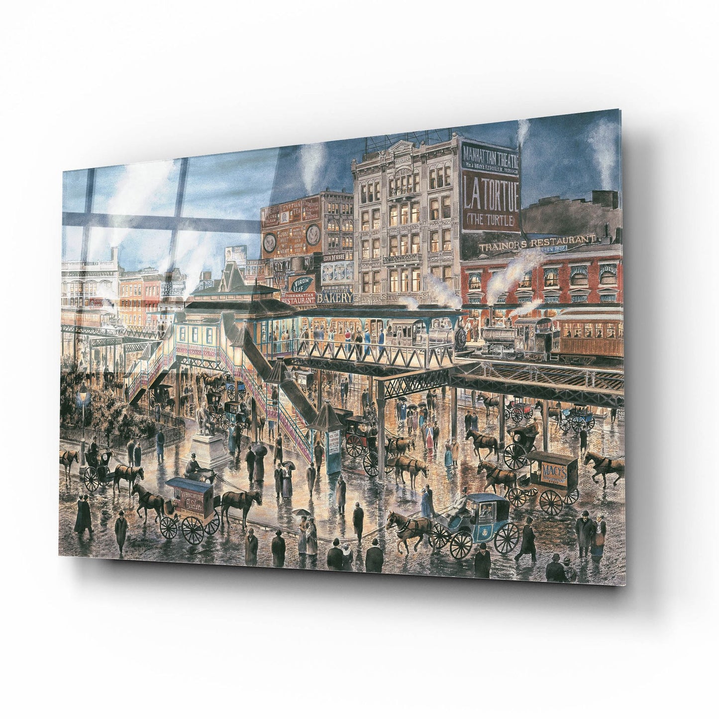 Epic Art 'Greely Square, NYC, Ca. 1896' by Stanton Manolakas, Acrylic Glass Wall Art,16x12