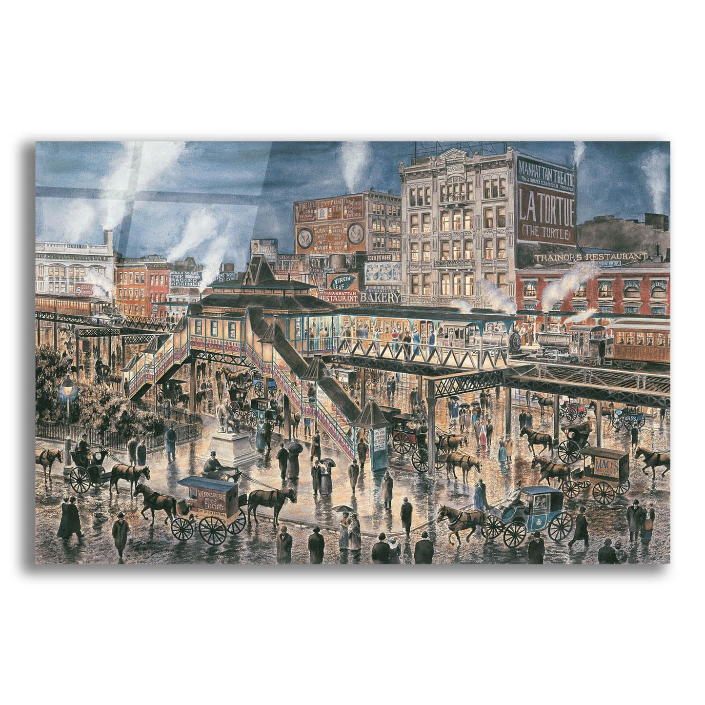 Epic Art 'Greely Square, NYC, Ca. 1896' by Stanton Manolakas, Acrylic Glass Wall Art,24x16