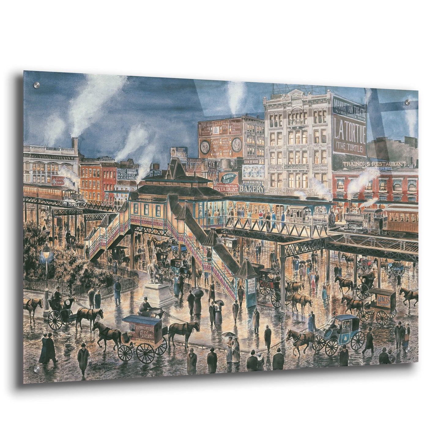 Epic Art 'Greely Square, NYC, Ca. 1896' by Stanton Manolakas, Acrylic Glass Wall Art,36x24