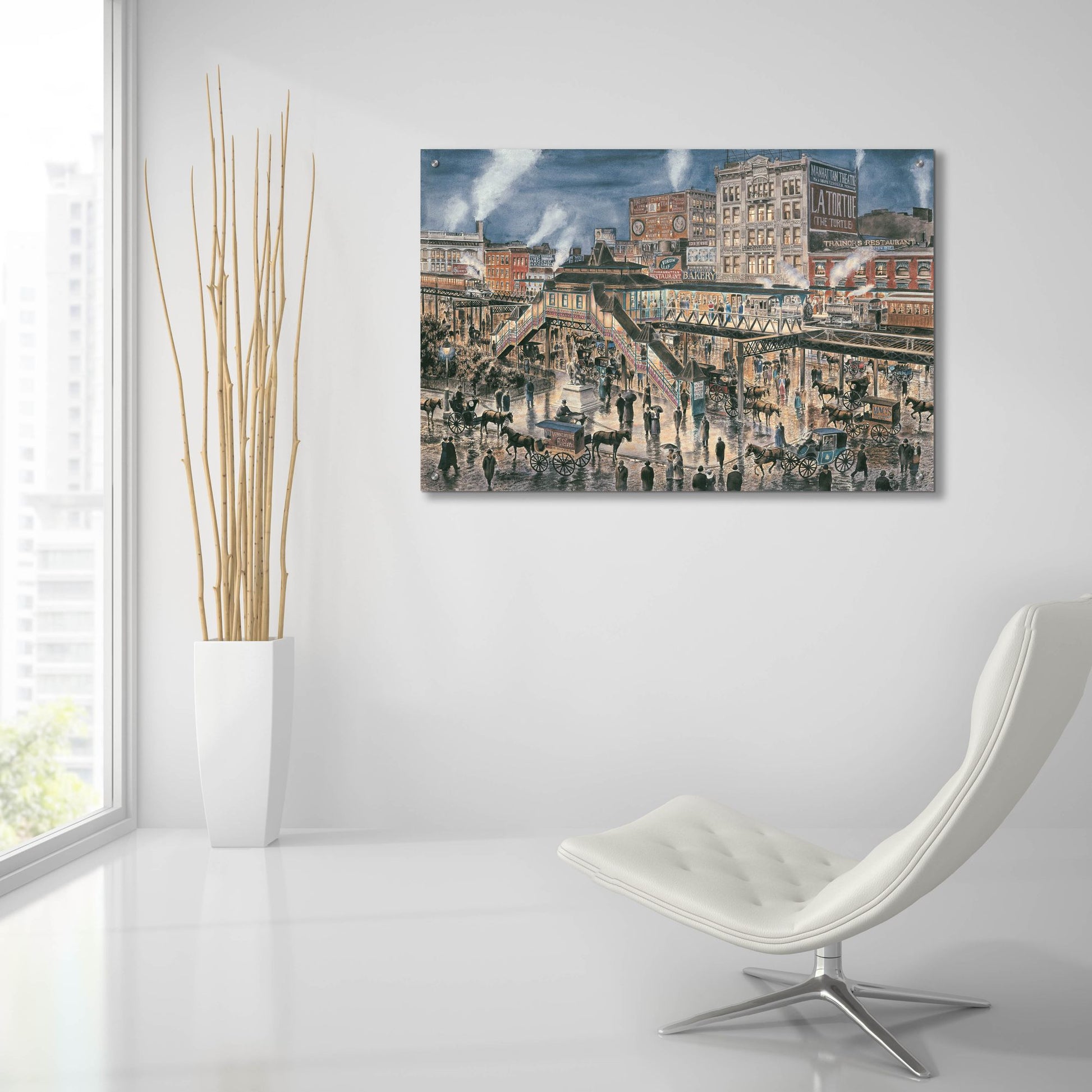 Epic Art 'Greely Square, NYC, Ca. 1896' by Stanton Manolakas, Acrylic Glass Wall Art,36x24