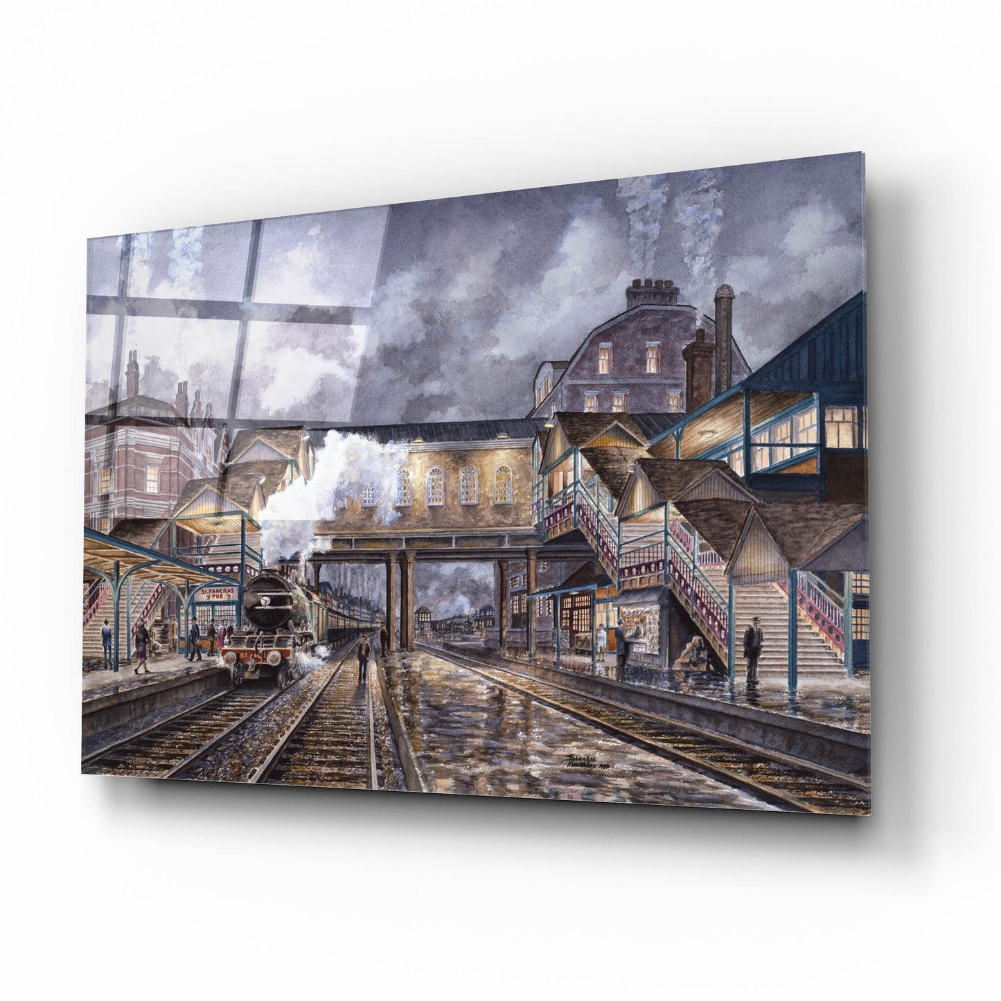 Epic Art 'Night Train To Edinbourough' by Stanton Manolakas, Acrylic Glass Wall Art,16x12