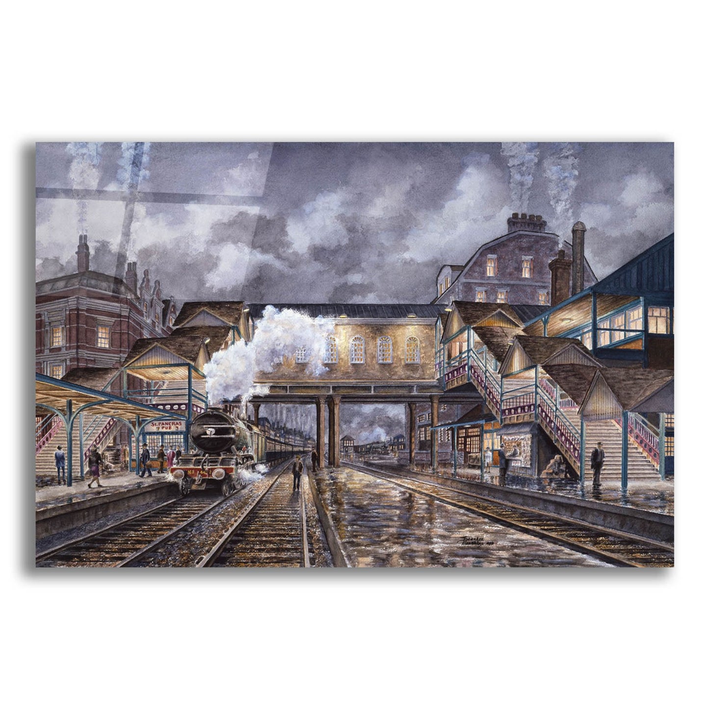 Epic Art 'Night Train To Edinbourough' by Stanton Manolakas, Acrylic Glass Wall Art,16x12