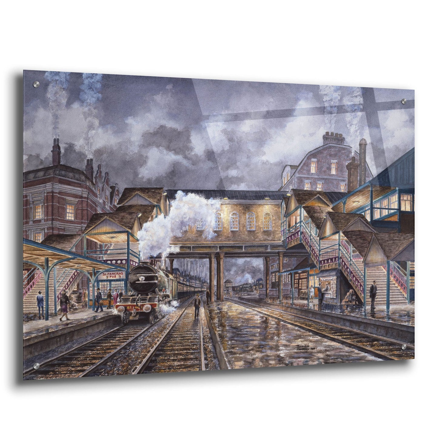 Epic Art 'Night Train To Edinbourough' by Stanton Manolakas, Acrylic Glass Wall Art,36x24