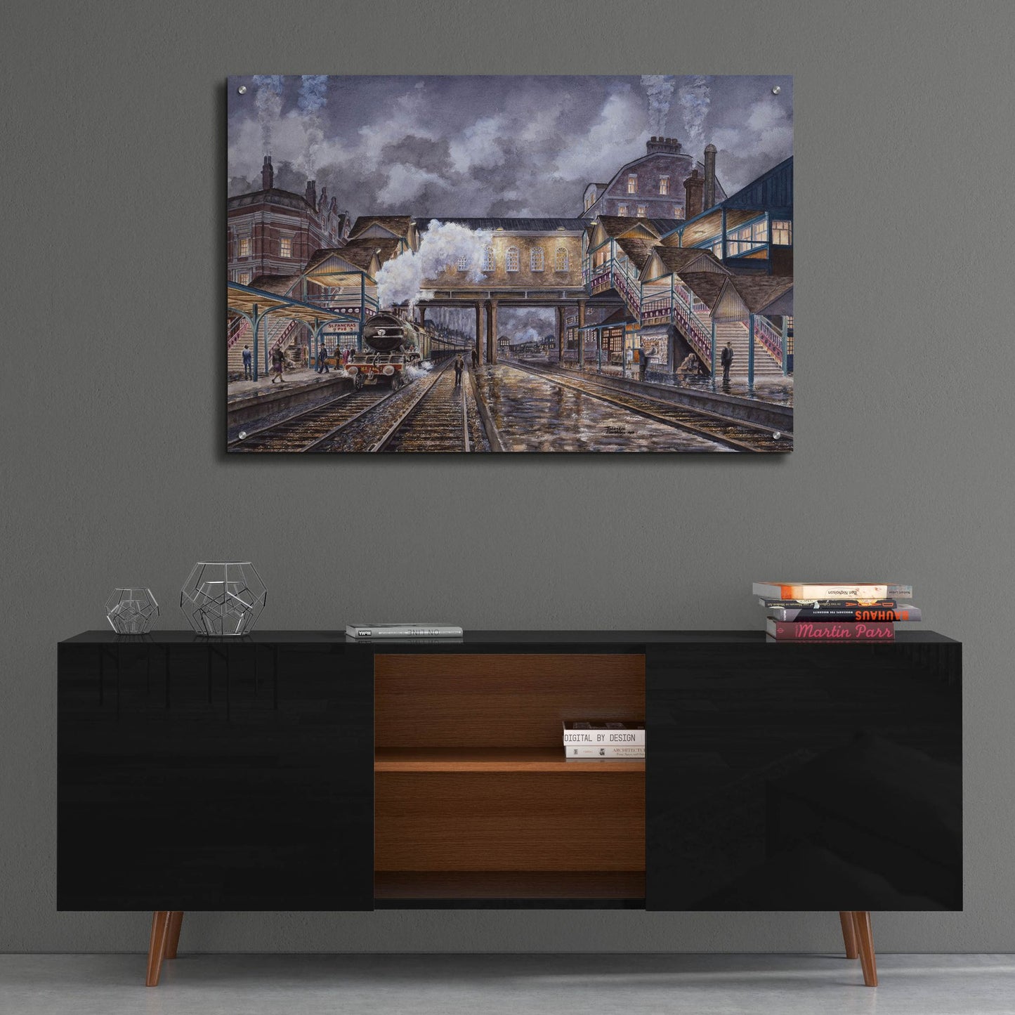 Epic Art 'Night Train To Edinbourough' by Stanton Manolakas, Acrylic Glass Wall Art,36x24