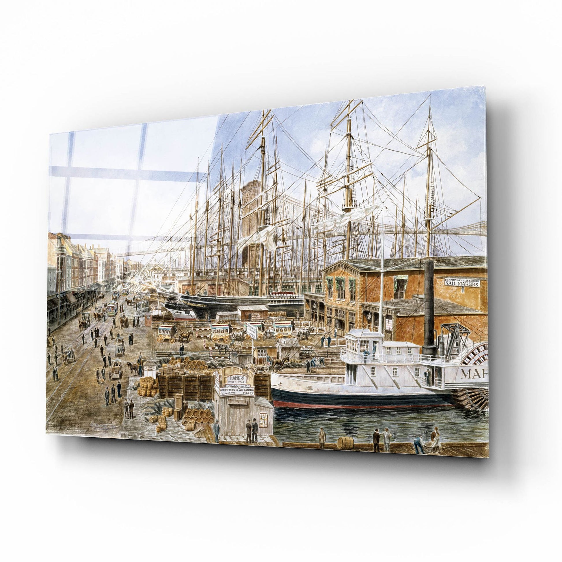 Epic Art 'Wall St. Ferry, Ny' by Stanton Manolakas, Acrylic Glass Wall Art,16x12