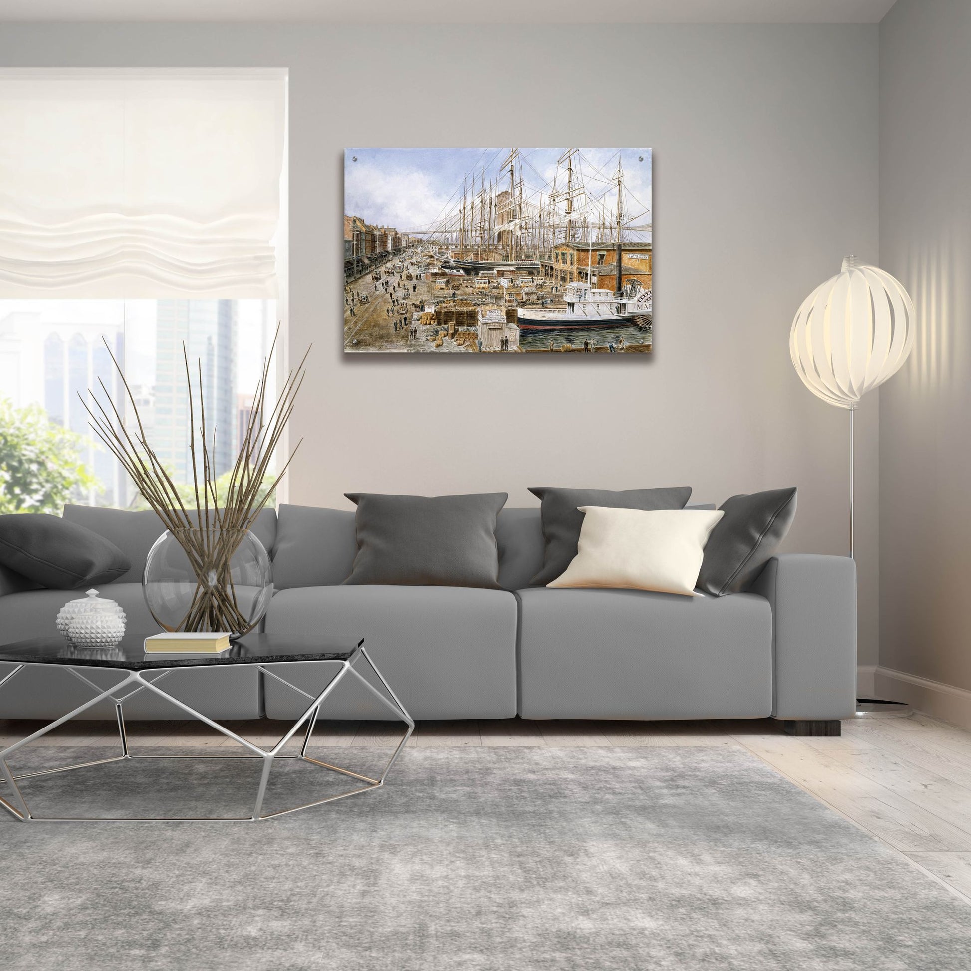 Epic Art 'Wall St. Ferry, Ny' by Stanton Manolakas, Acrylic Glass Wall Art,36x24