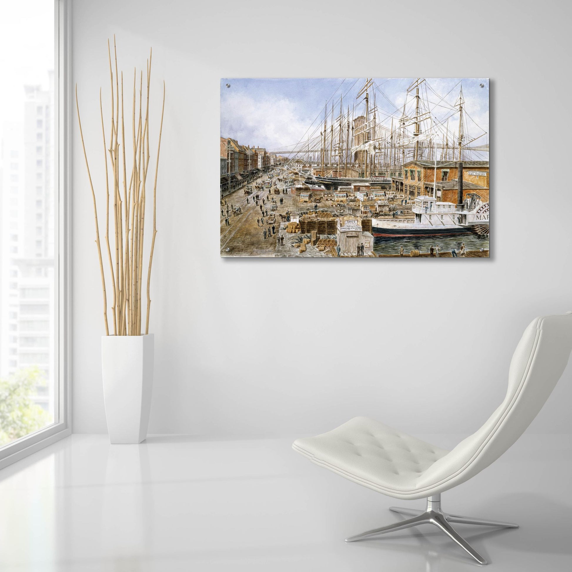 Epic Art 'Wall St. Ferry, Ny' by Stanton Manolakas, Acrylic Glass Wall Art,36x24