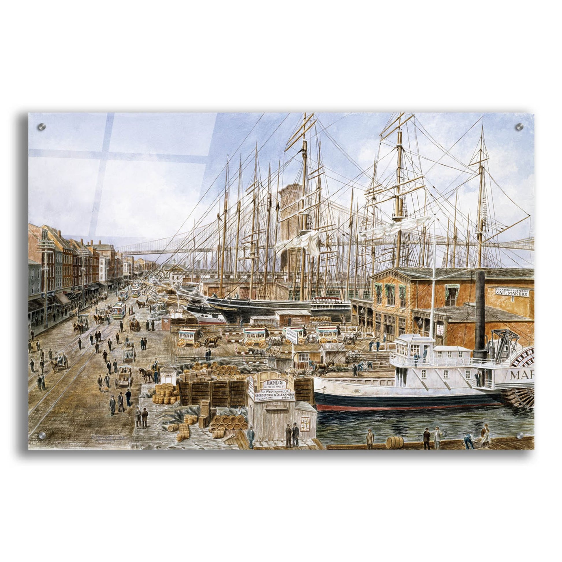 Epic Art 'Wall St. Ferry, Ny' by Stanton Manolakas, Acrylic Glass Wall Art,36x24