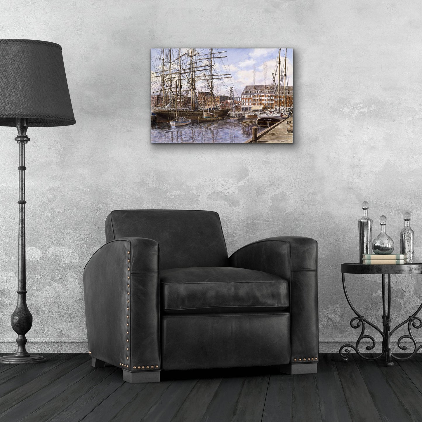 Epic Art 'NYC, Pier 28 Ca. 1876' by Stanton Manolakas, Acrylic Glass Wall Art,24x16