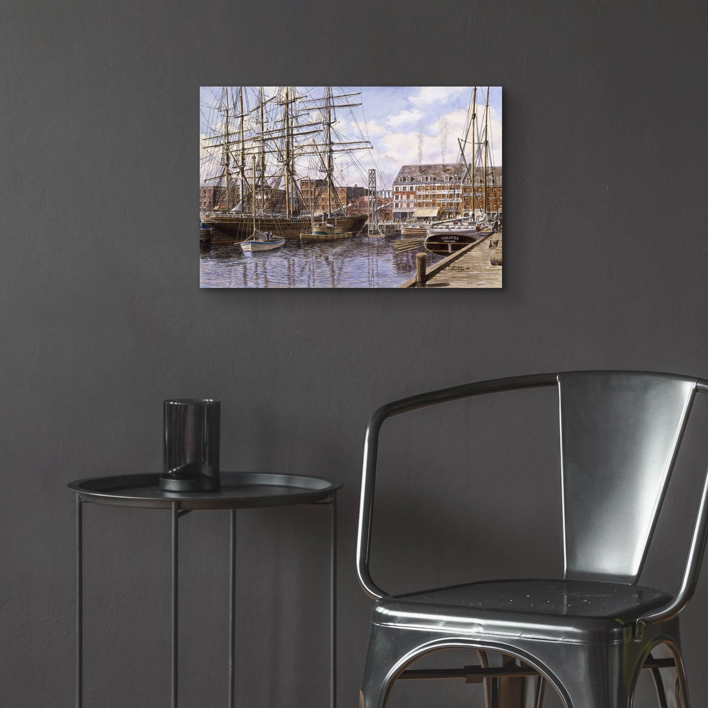 Epic Art 'NYC, Pier 28 Ca. 1876' by Stanton Manolakas, Acrylic Glass Wall Art,24x16