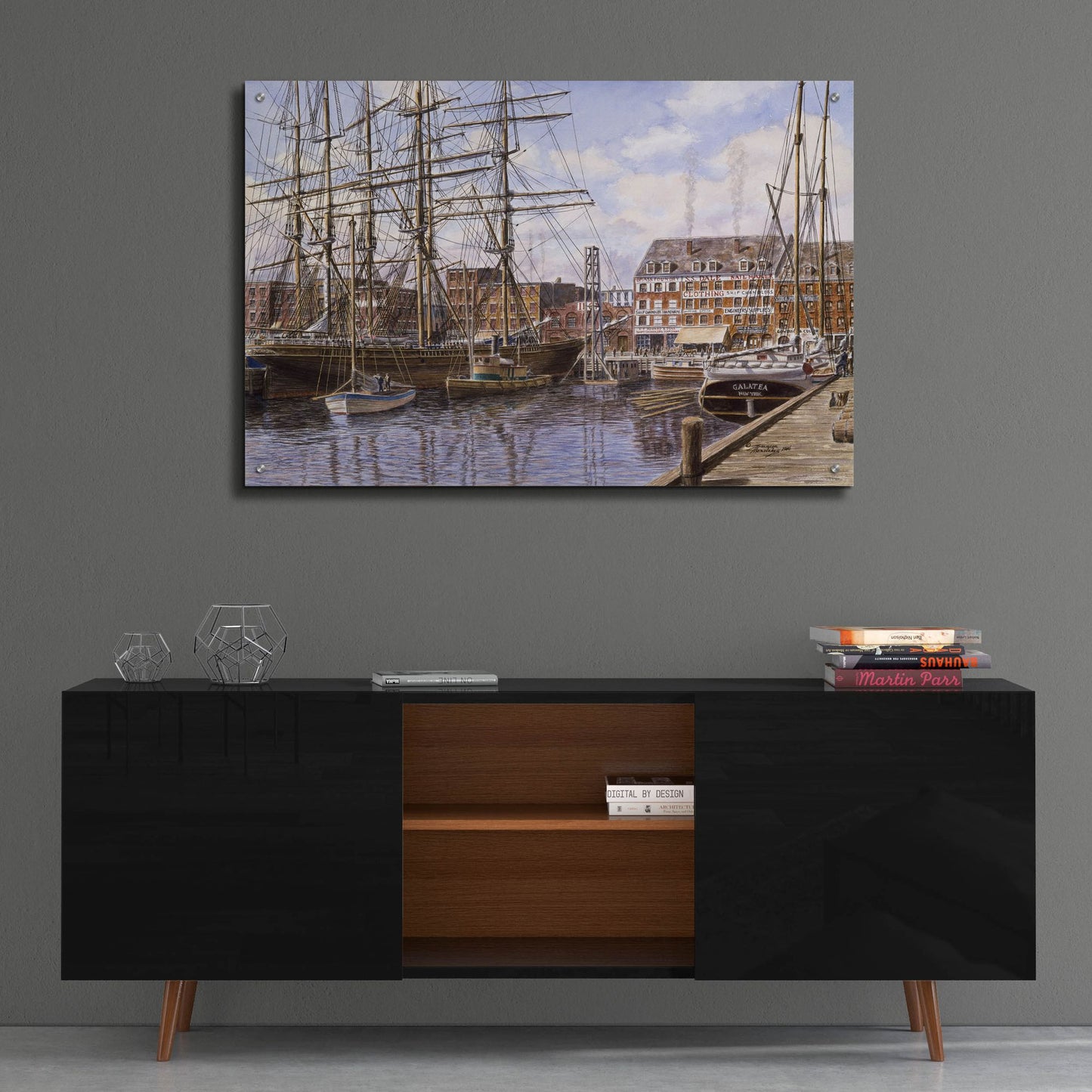 Epic Art 'NYC, Pier 28 Ca. 1876' by Stanton Manolakas, Acrylic Glass Wall Art,36x24