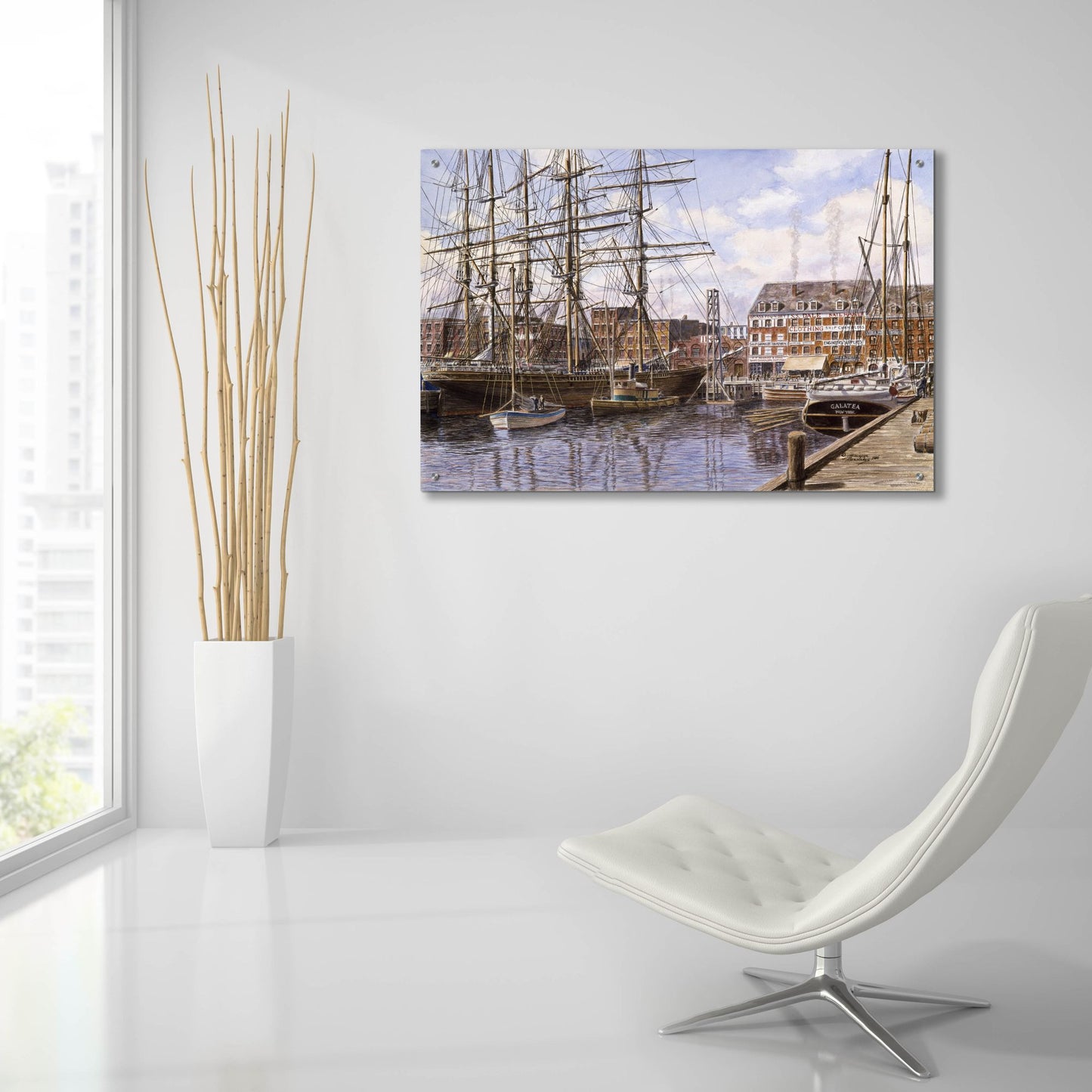 Epic Art 'NYC, Pier 28 Ca. 1876' by Stanton Manolakas, Acrylic Glass Wall Art,36x24