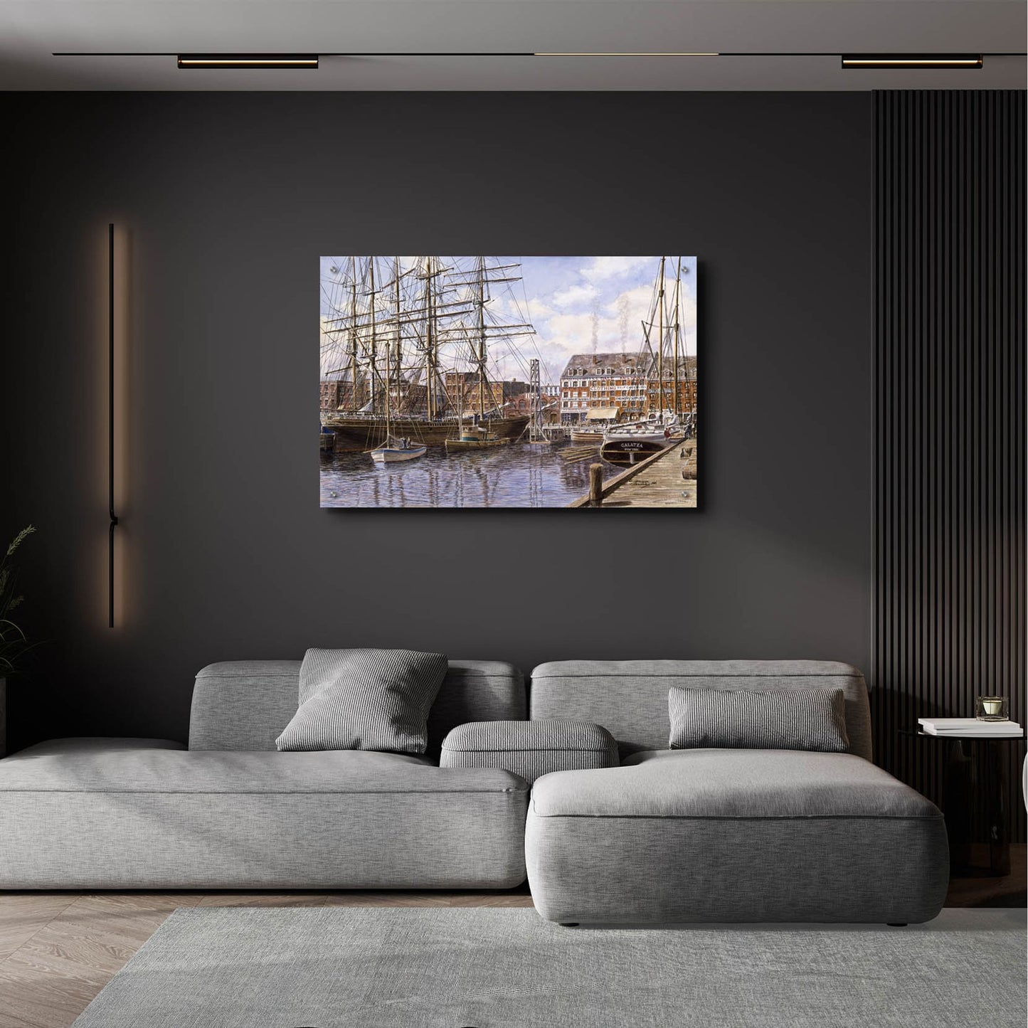 Epic Art 'NYC, Pier 28 Ca. 1876' by Stanton Manolakas, Acrylic Glass Wall Art,36x24