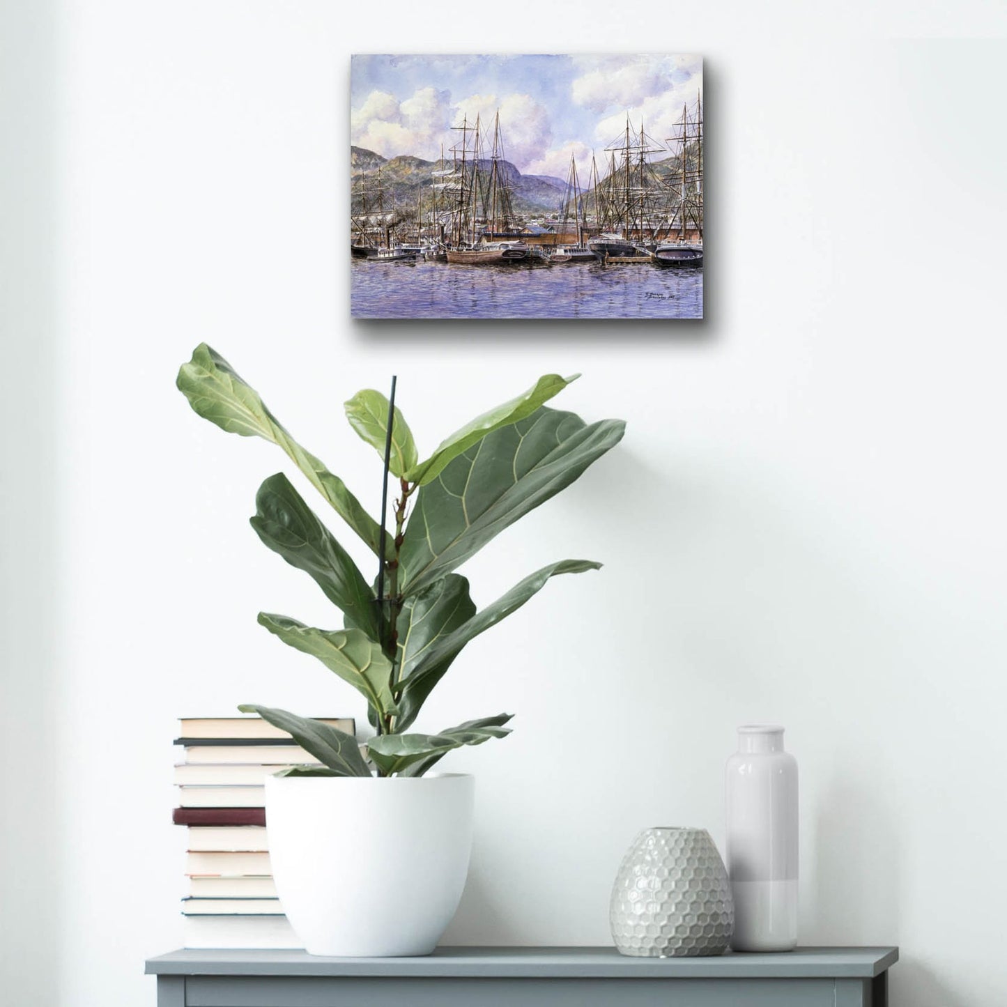 Epic Art 'Honolulu Harbor, Ca. 1898' by Stanton Manolakas, Acrylic Glass Wall Art,16x12