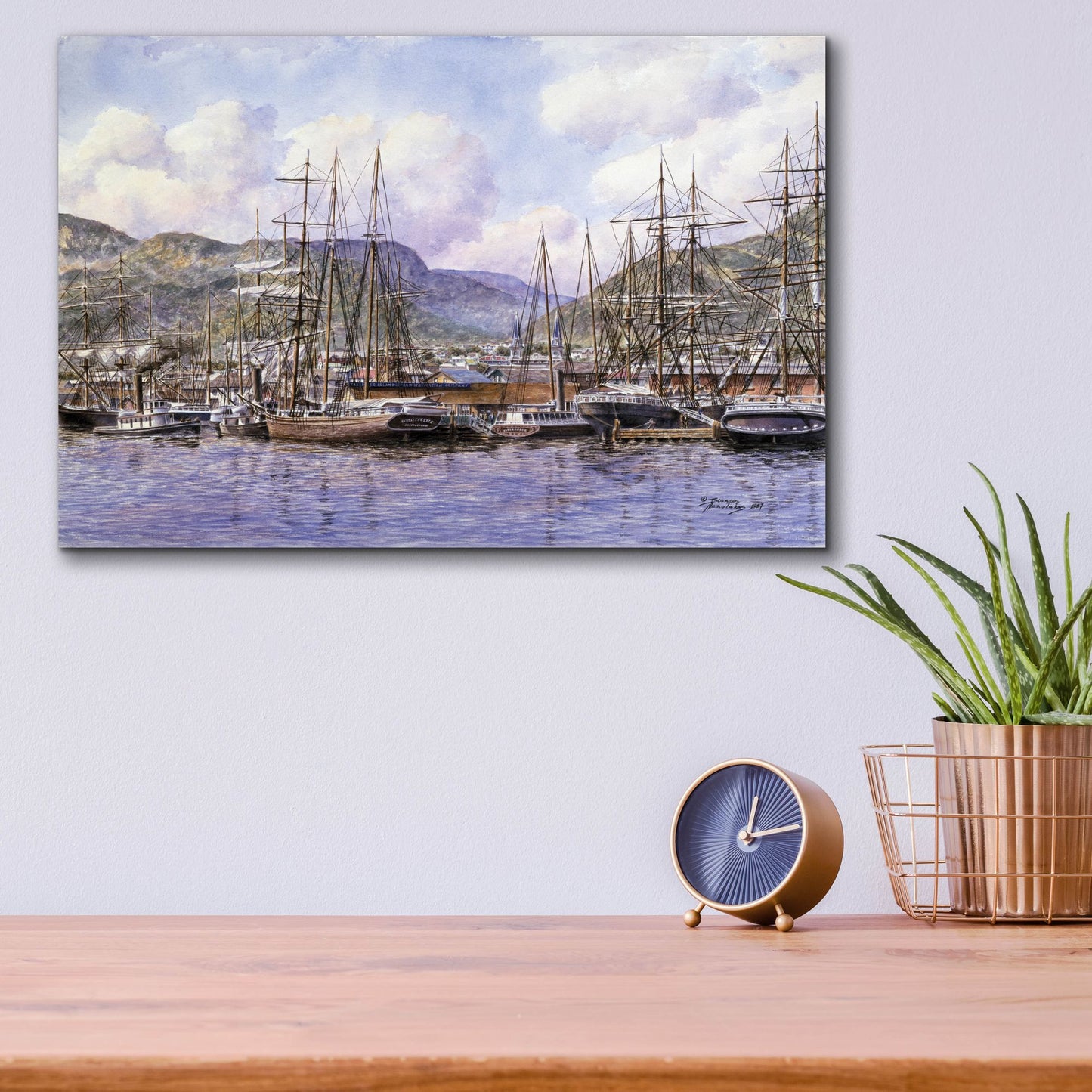 Epic Art 'Honolulu Harbor, Ca. 1898' by Stanton Manolakas, Acrylic Glass Wall Art,16x12