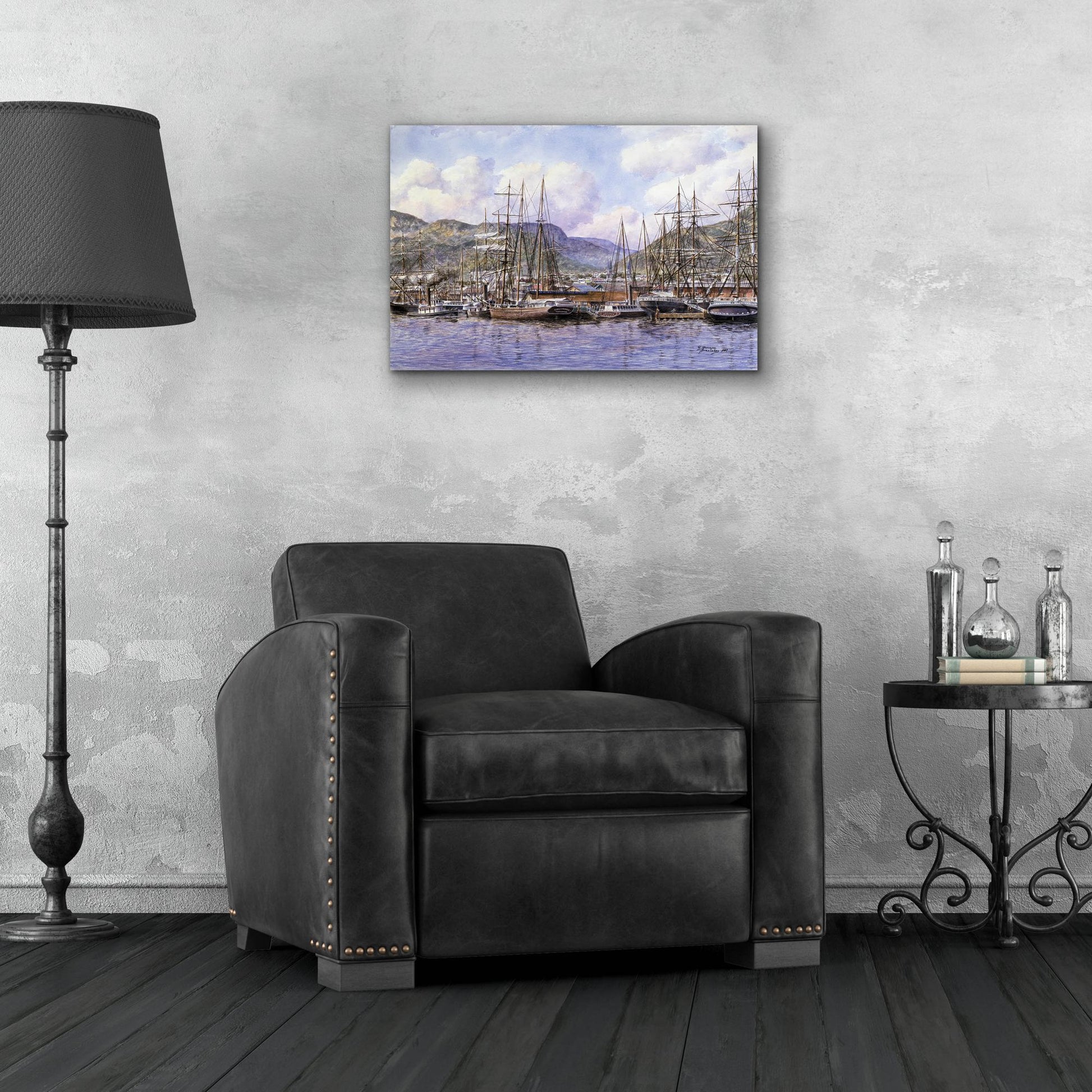 Epic Art 'Honolulu Harbor, Ca. 1898' by Stanton Manolakas, Acrylic Glass Wall Art,24x16