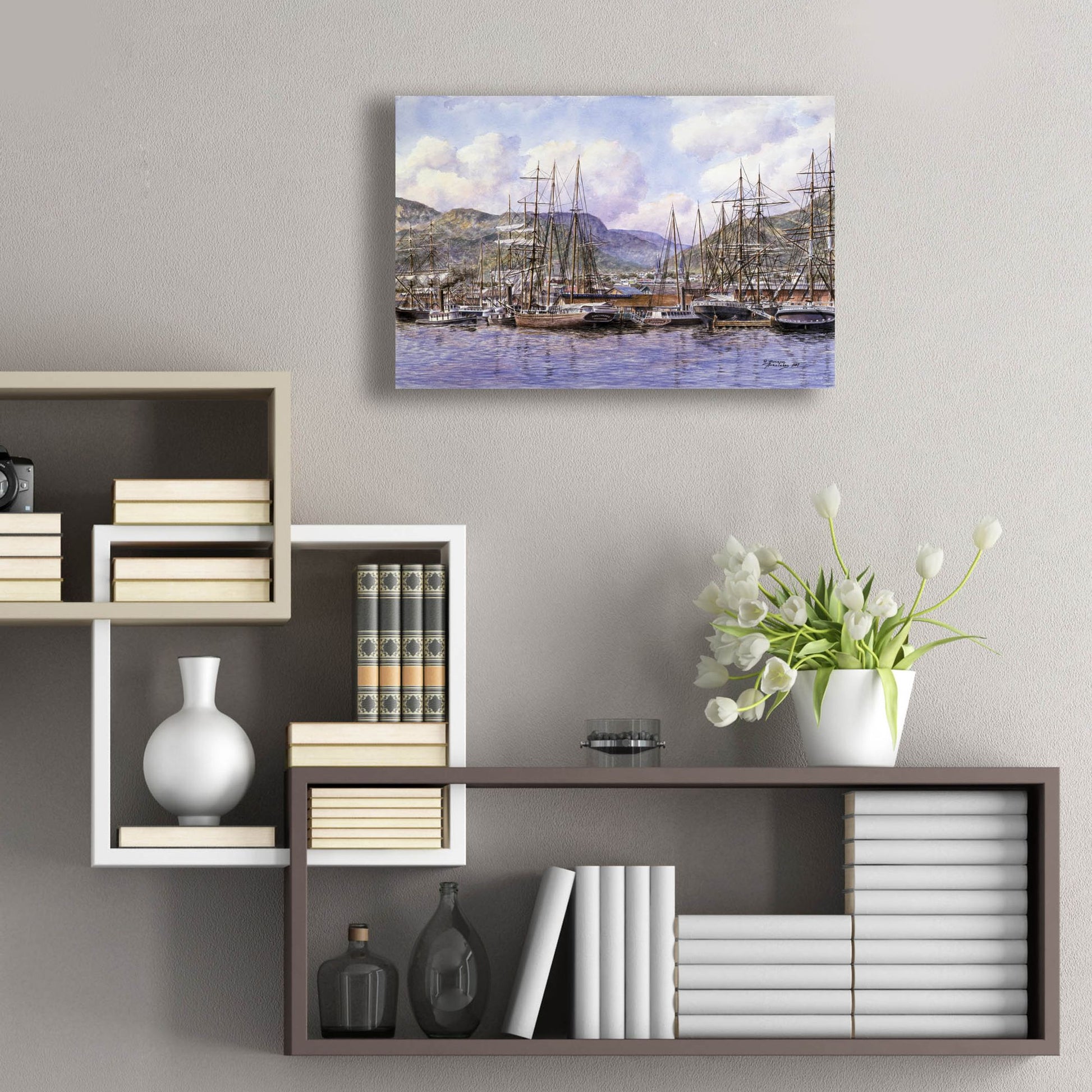 Epic Art 'Honolulu Harbor, Ca. 1898' by Stanton Manolakas, Acrylic Glass Wall Art,24x16